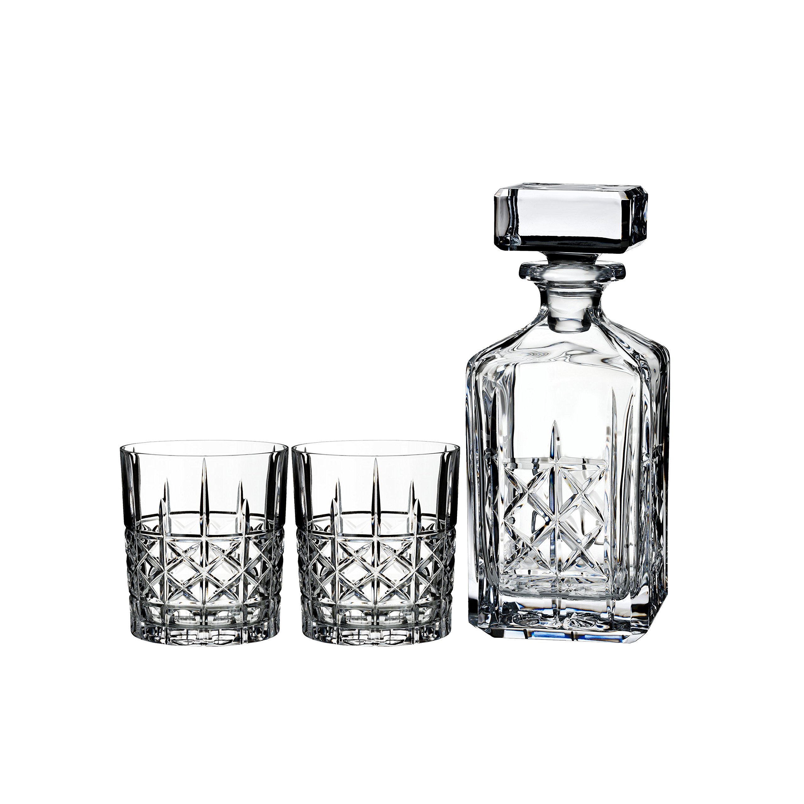 Marquis by Waterford Brady Decanter Set with Two Double Old Fashioned Glasses by Waterford