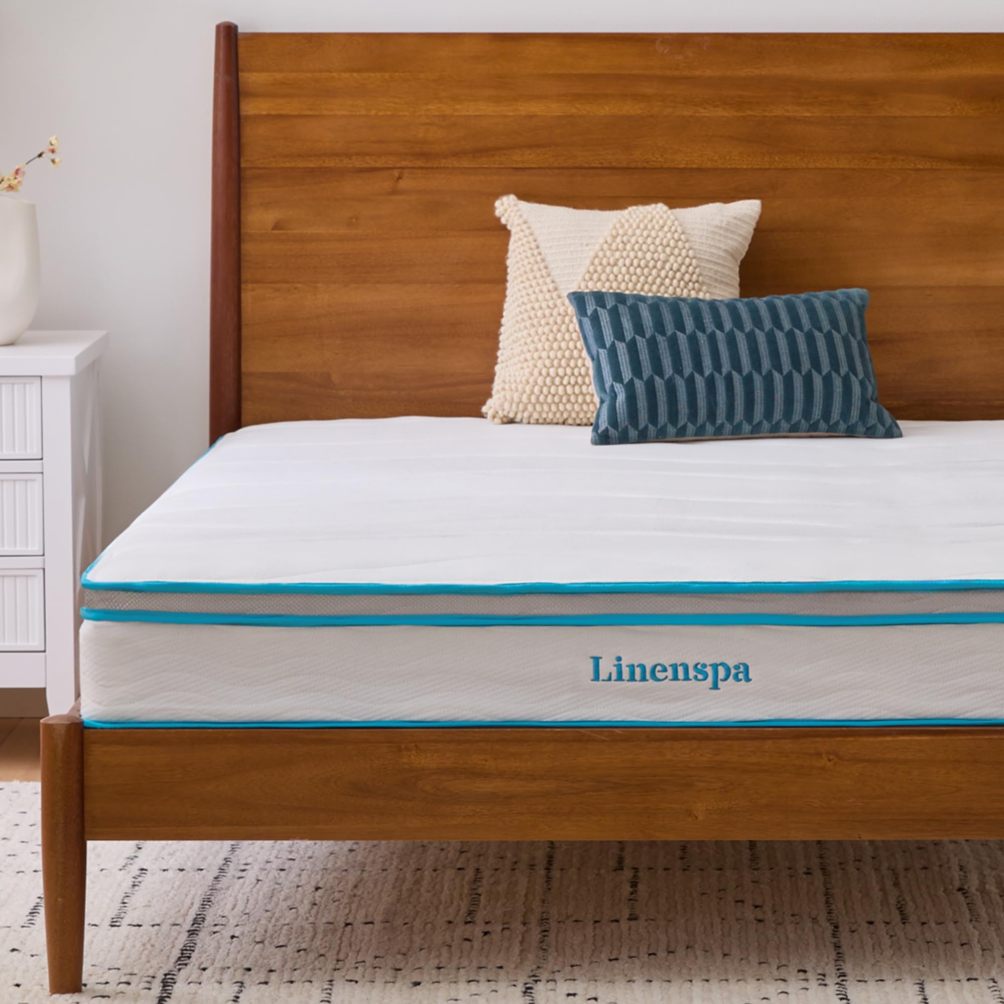 Linenspa 8 Memory Foam Innerspring Hybrid Mattress California King (並行輸入品) (Full)