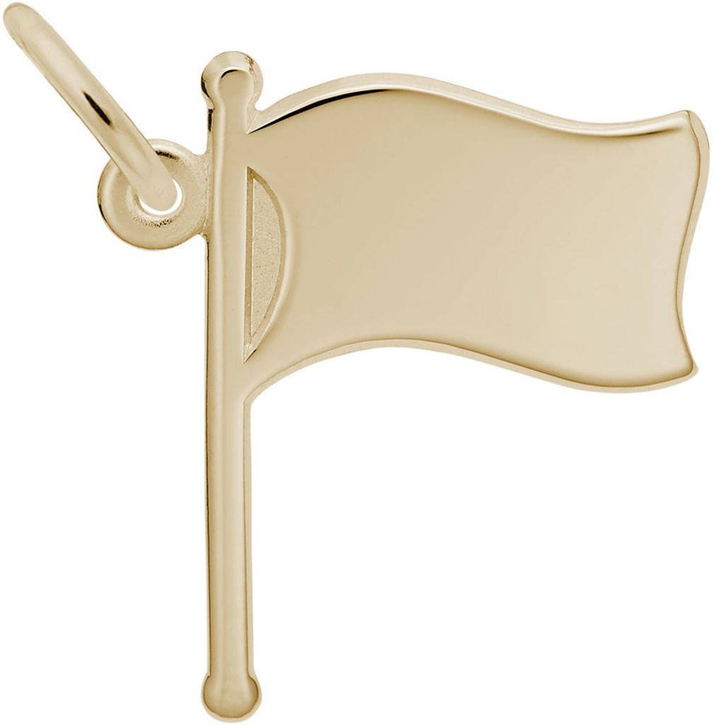 レンブラントの揺れる旗チャーム。 金属