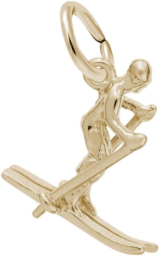 レンブラントスキーヤーチャーム-メタル-10Kイエローゴールド