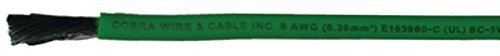 Cobra Tinned Copper Battery Cable44; 100' 8awg Green A2008T03100FT