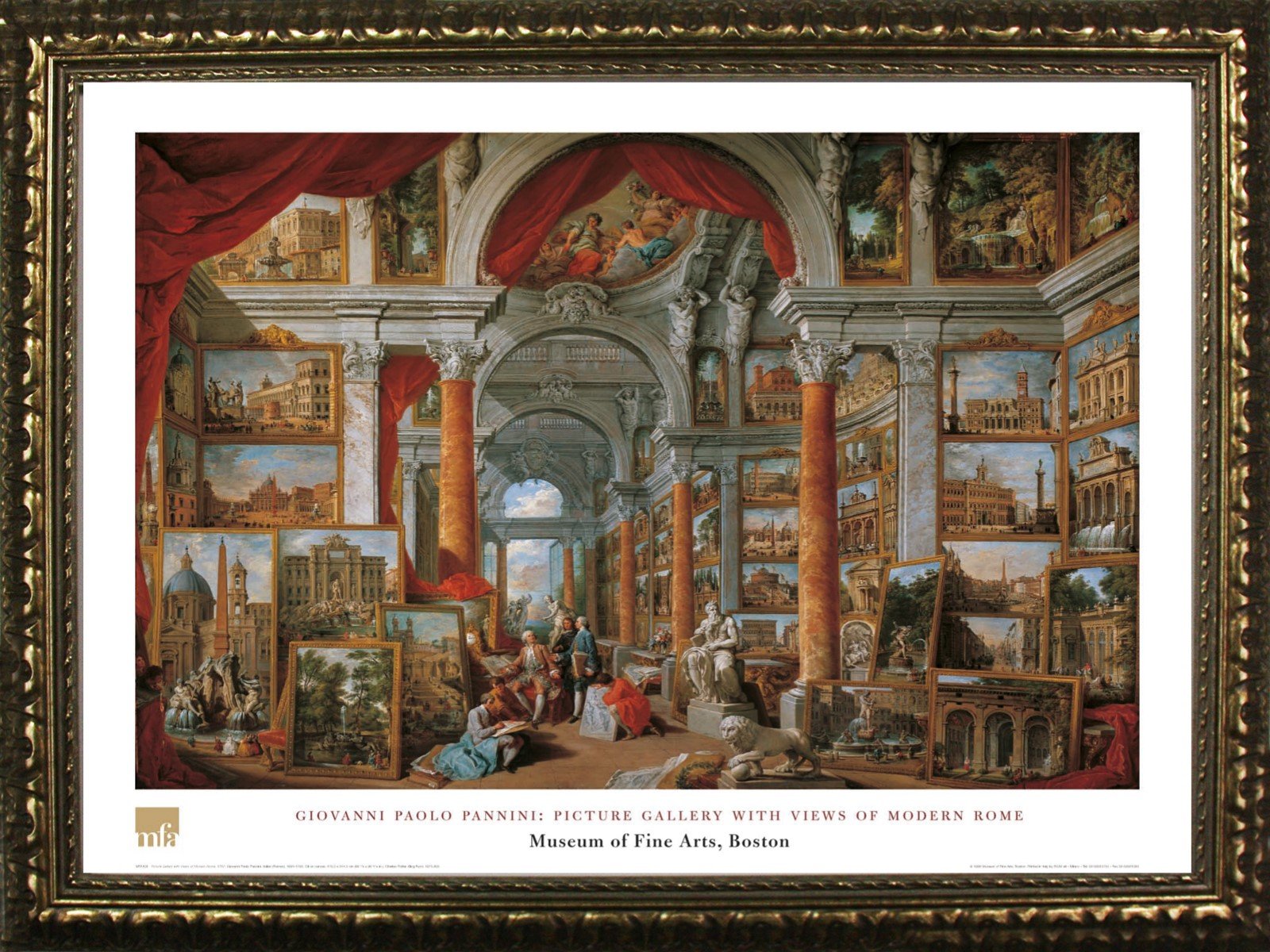 ジョバンニ・パオロ・パンニニ作 モダンローマの景色 24x32 アートプリントポスター 有名な絵画 ローマ..