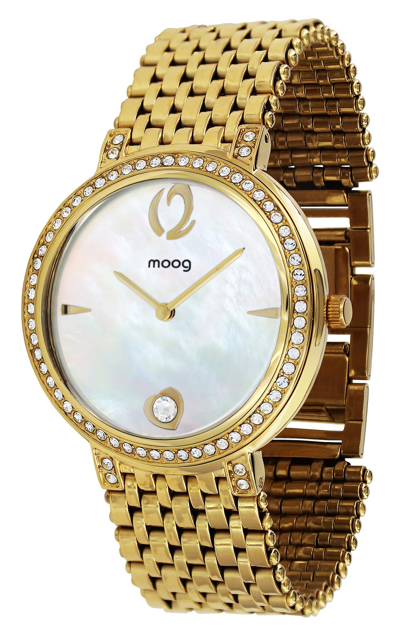 Moogパリ ? Caresse ? レディース/メンズウォッチゴールドダイヤルでストラップ、ゴールドステンレススチール Made in France ? m46184 ? 103