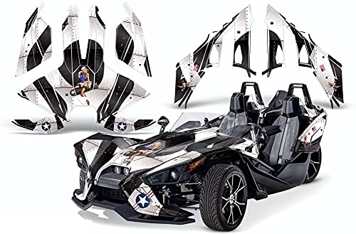 AMR Racing GraphicsポラリスSlingshot SL 2015 ? 2016ビニールラップフルキット ? t-bomberブラック