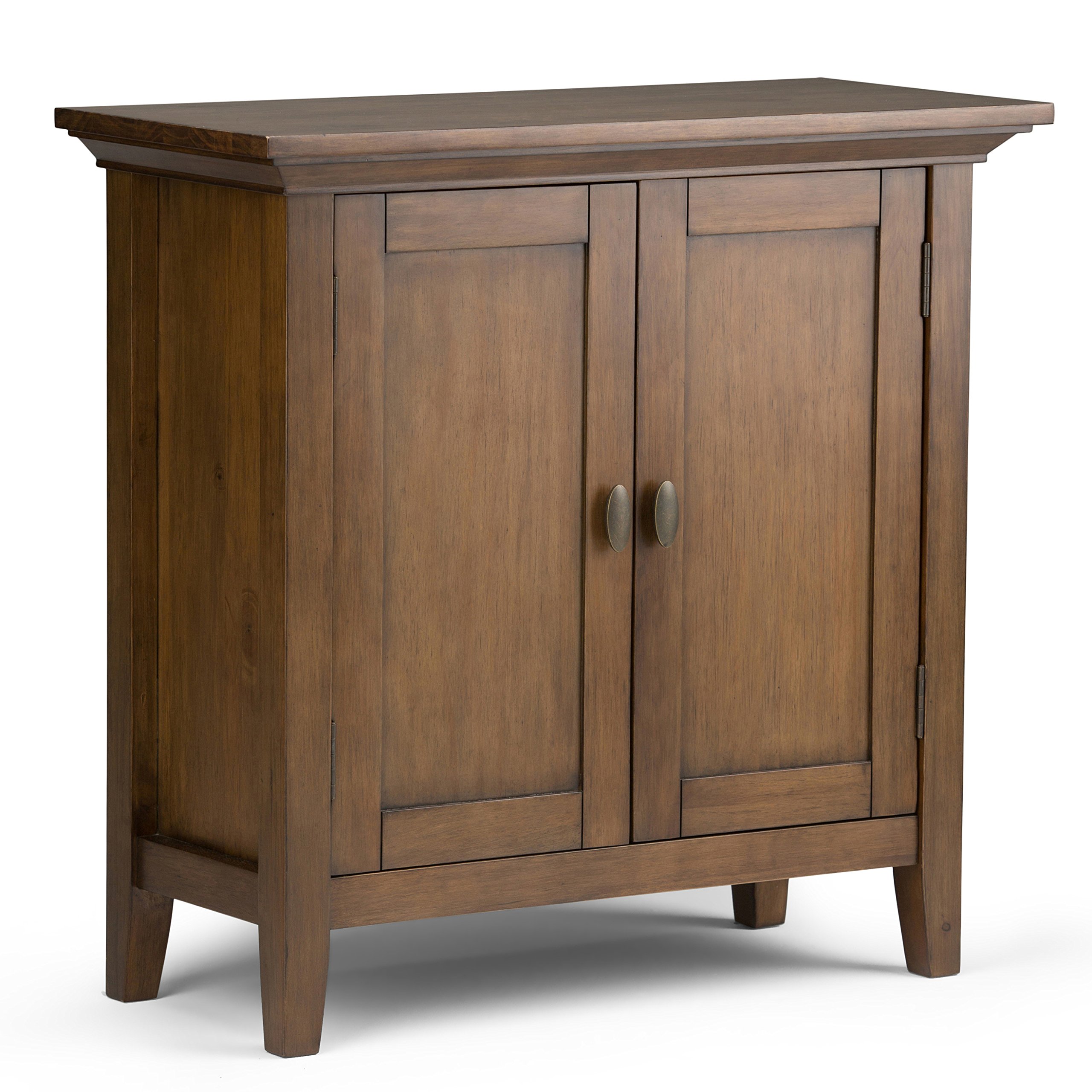 Simpli Home Redmond Solid Wood 32 inch Wide Rustic Low Storage Cabinet in Rustic Natural Aged Brown 141［並行輸入］