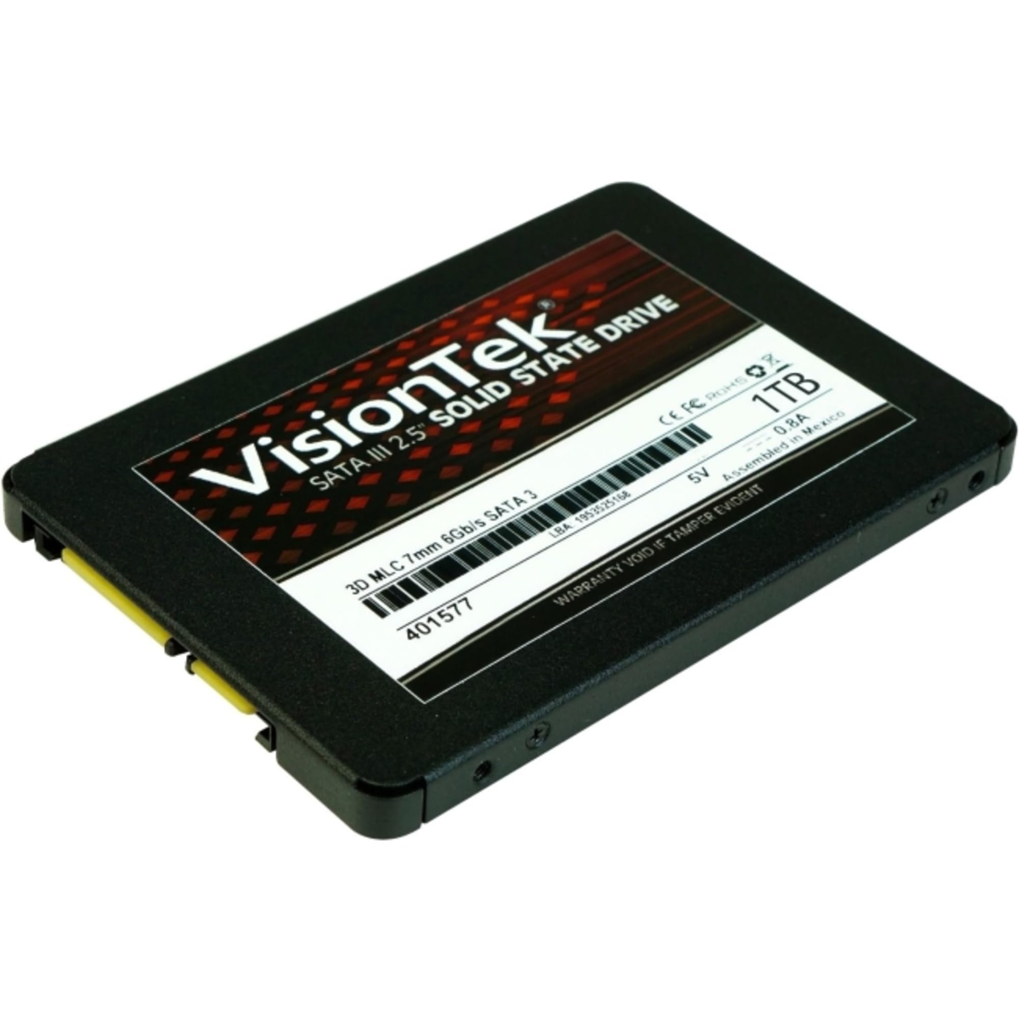 VisionTek 900981 1 TB 3D MLC 7 mm 2.5インチソリッドステートドライブ550 MB / S読み取り445 MB/S書き込み、ブラック
