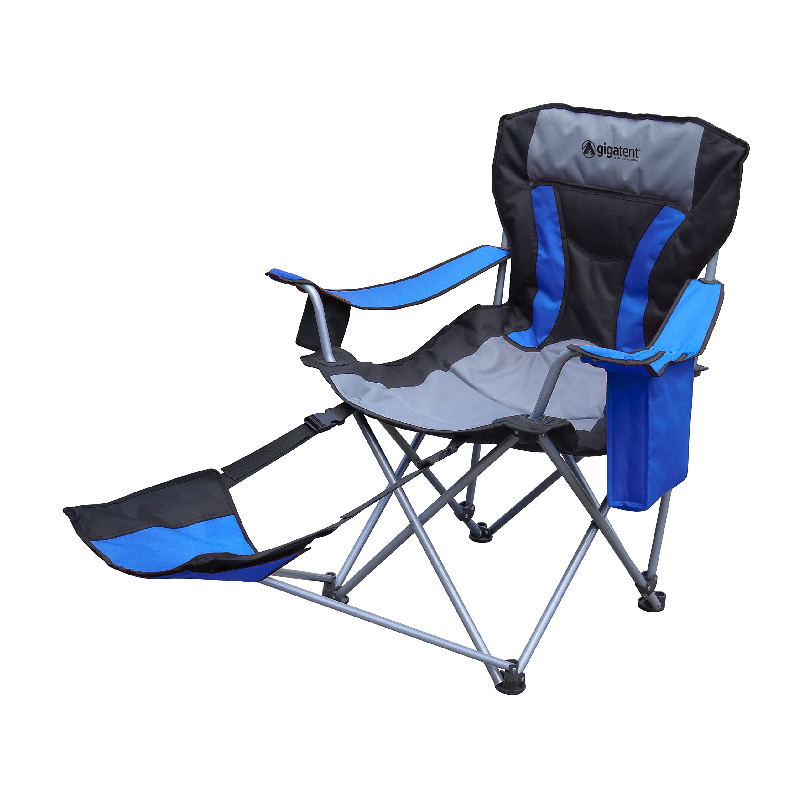 キャンピングチェア フットレスト付き タブレット/携帯電話視聴システム内蔵 クーラーとカップホルダー..