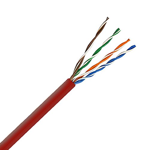樂天商城 - CAT5e 350MHzケーブル、4ペア、UTP、ライザー定格(CMR)、純裸銅 - レッド - 1000フィート