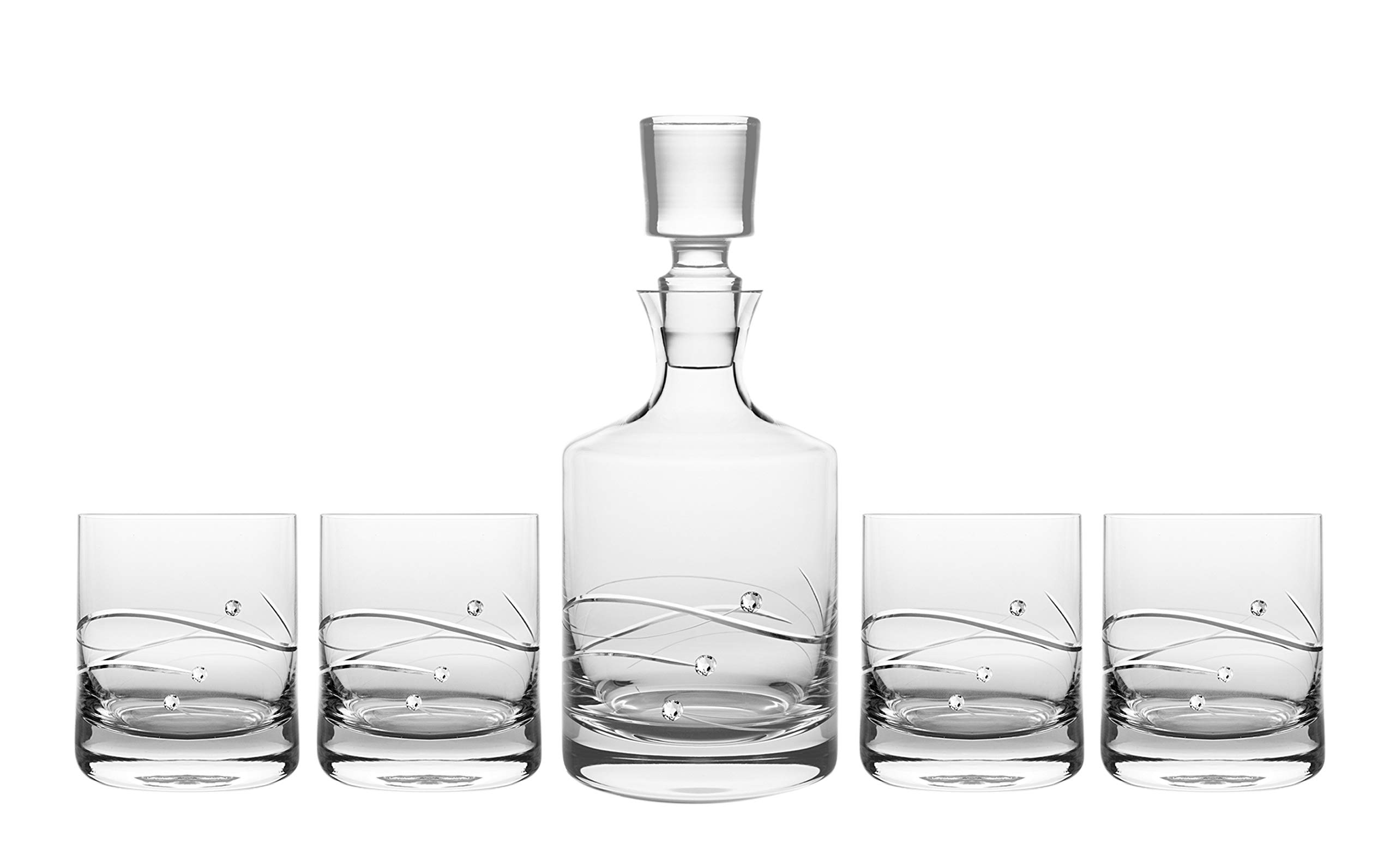 Barski ? ���å�of 5 ? �ϥ�ɥᥤ�ɥ��饹 ? Sparkle ? 26����Whiskey Decanter with 4 Tumblers 1...
