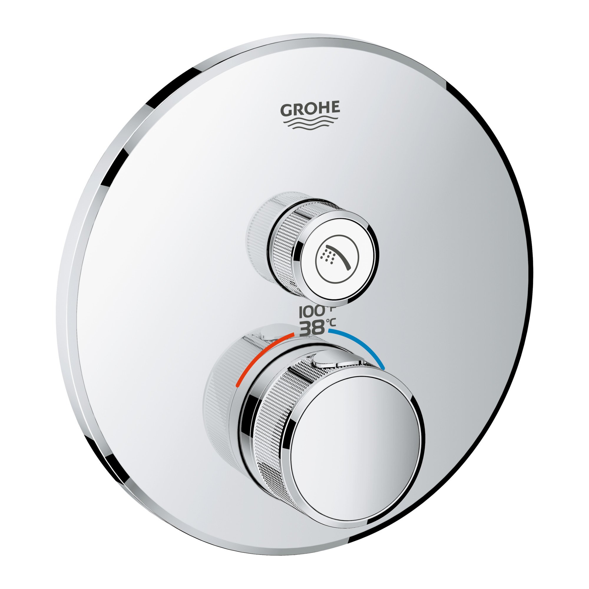 GROHE 29136000 29136 ラウンド US クローム Thm SmartControl 1、Starlight クローム