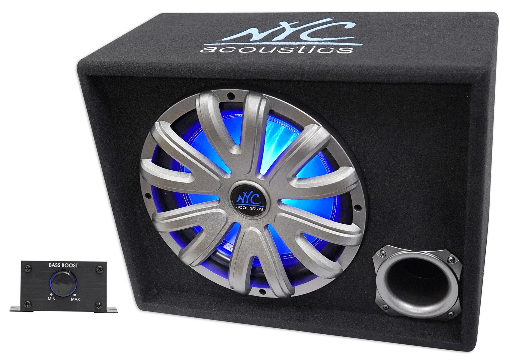 Rockville NYC Acoustics NSE12L 1200W パワー/アンプカーサブウーファー/サブエンクロージャ LED ブラック 12インチ