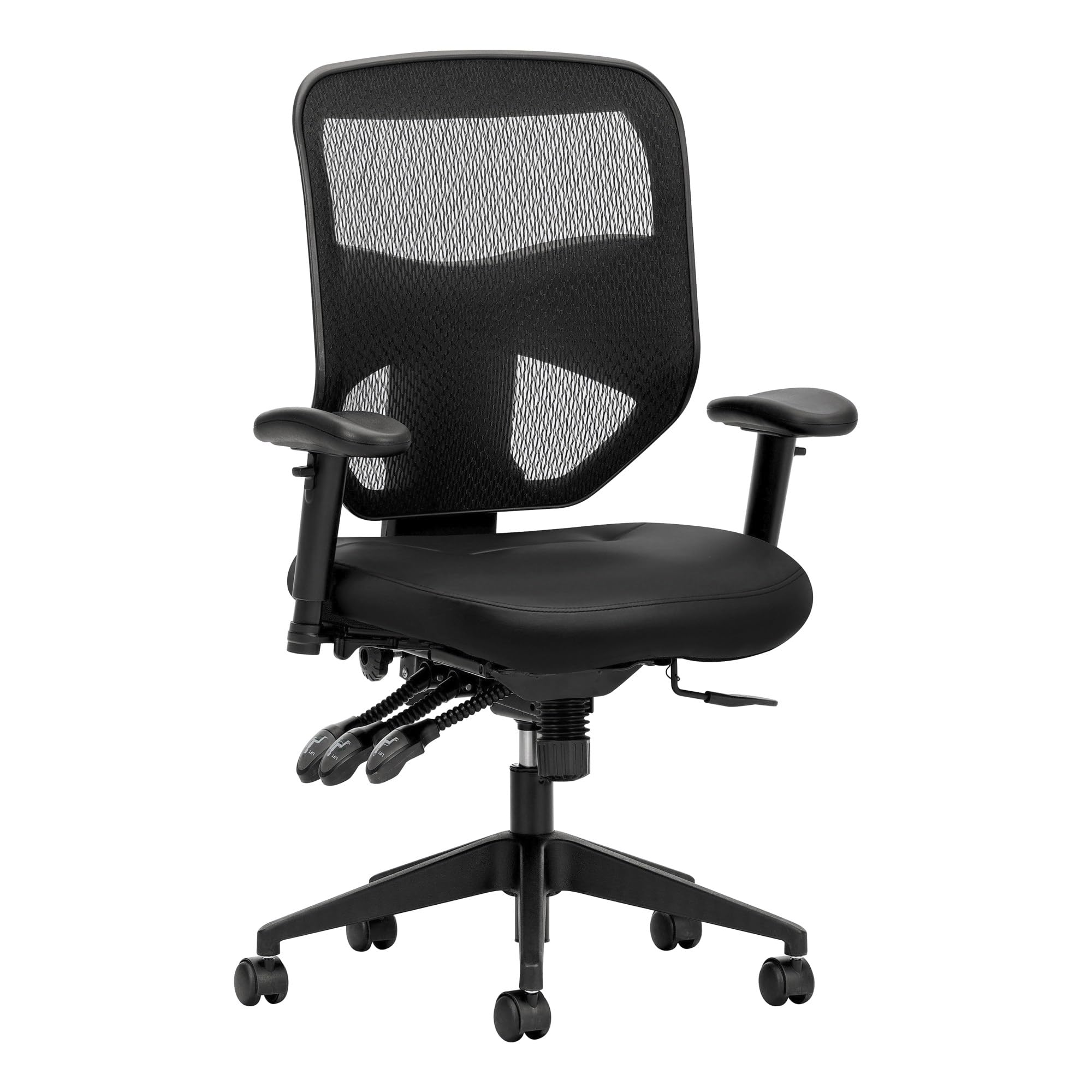HON Prominent High Back Leather Task Chair - Mesh Computer Chair with Arms for Office Desk Black (HVL532) 141［並行輸入］