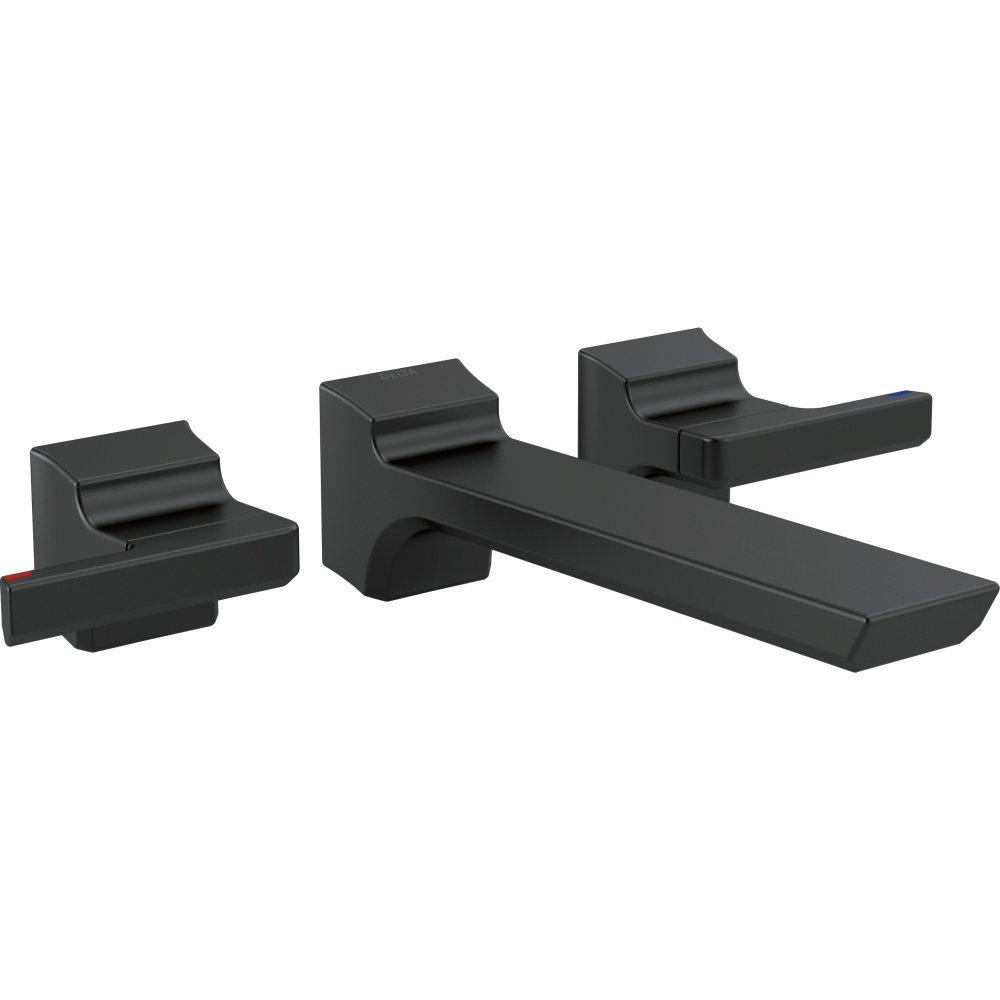 Refill Ink - Delta Faucet T3599LF-BLWL ピボットル 2ハンドル 壁取り付け 洗面所蛇口トリム マットブラック