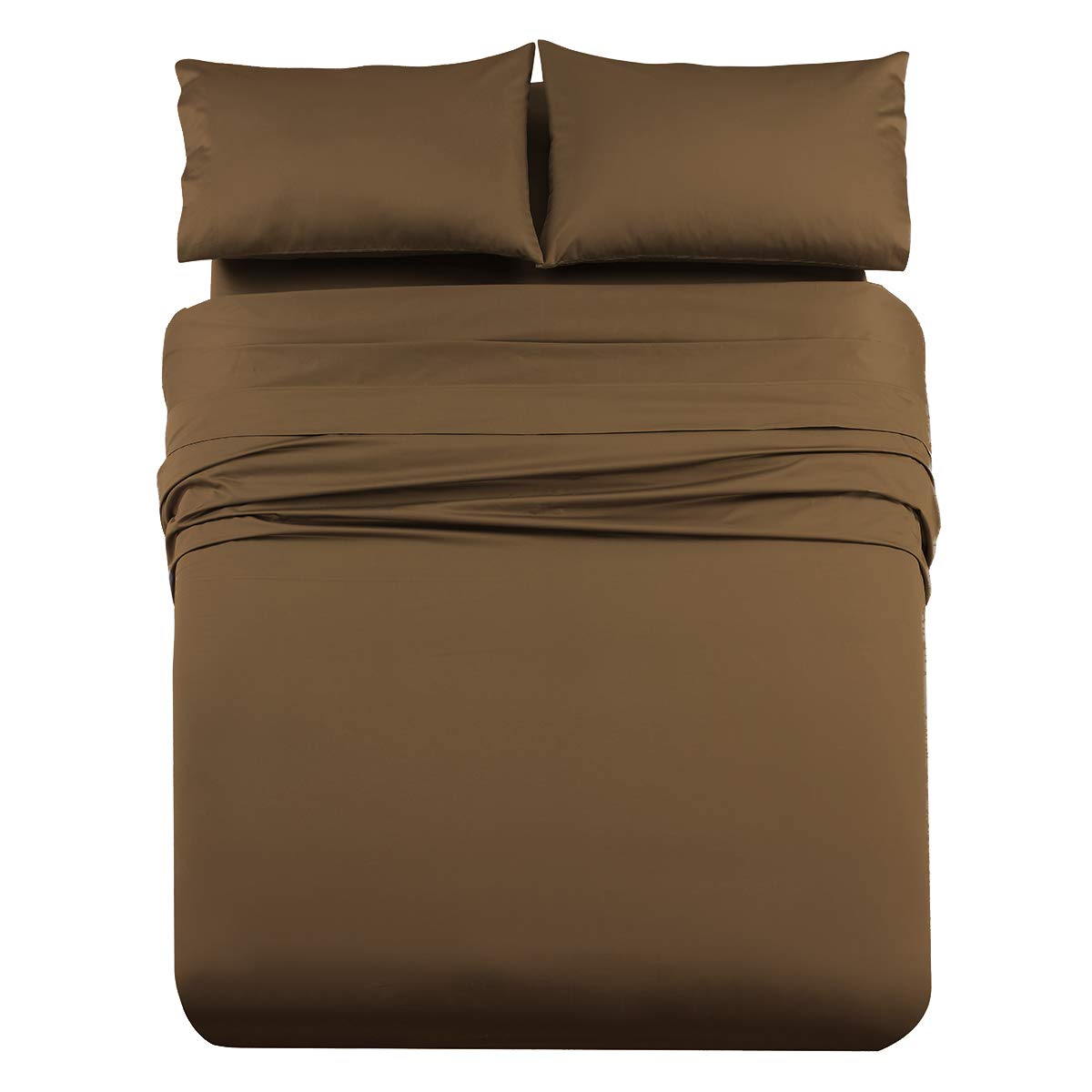 Royal Hotel Bedding ベッドシーツセット 高級 厚手 1000スレッドカウント 綿100%素材 クール 丈夫 ソフト 通気性 深いポケットシーツ キングサイズ トープブラウン