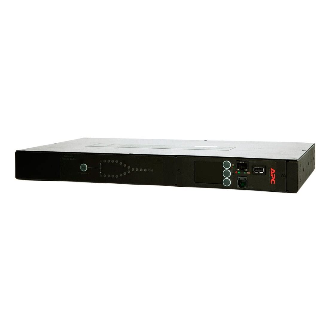 APC Rack Automatic Transfer Switch AP4450 - Redundant switch (rack-mountable) - AC 100/120 V - 1440 VA - Ethernet 10/100 RS-232 USB - output connectors: 10 - 1U - black