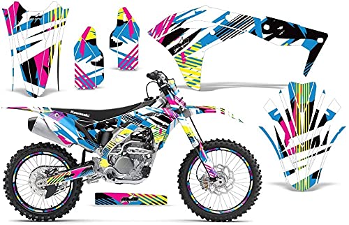 AMR Racing MX ダートバイク グラフィックキット ステッカー デカール ナンバープレート カワサキ KXF250 2017-2018対応 フラッシュバック