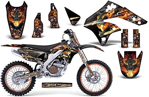 AMR Racing MX ダートバイク グラフィックキット ステッカー デカール ナンバープレート カワサキ KXF2..