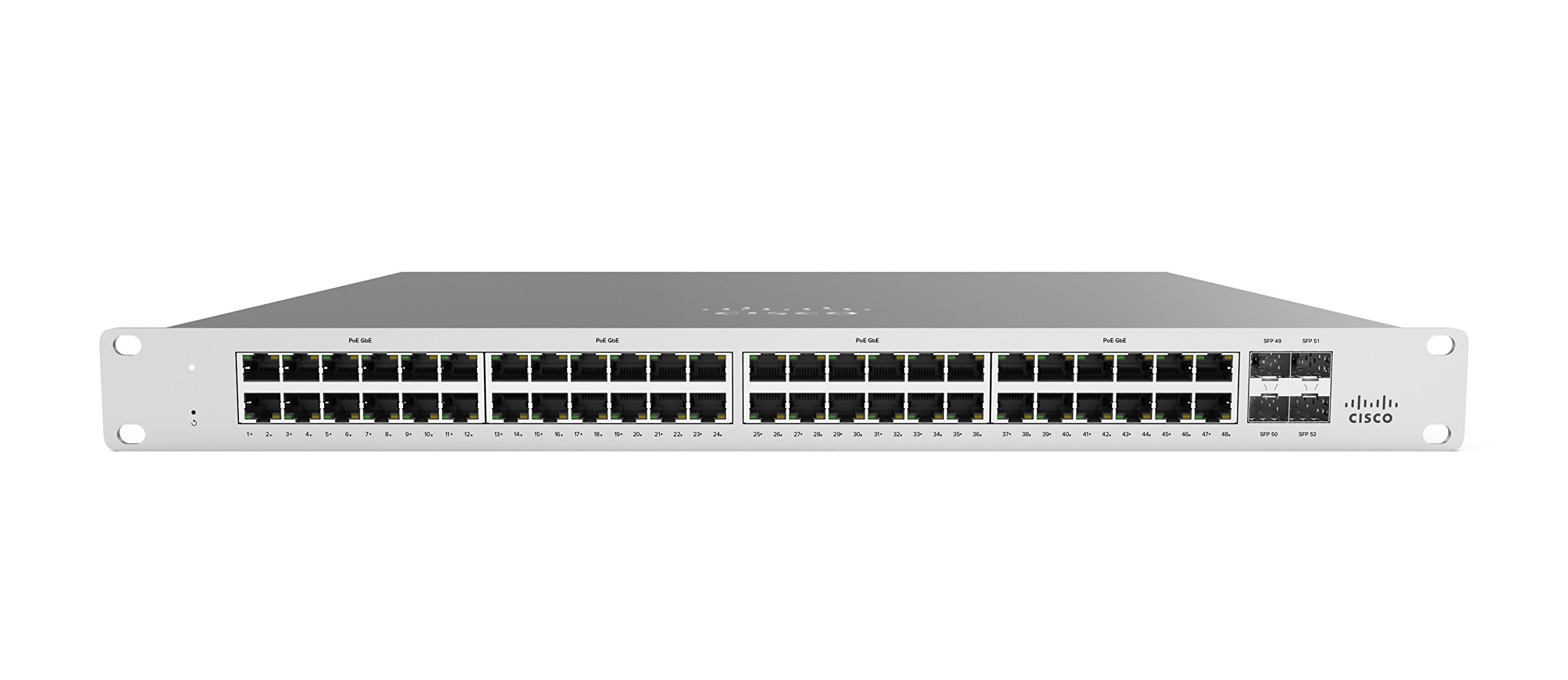 Cisco Meraki MS120-48LP 1G L2 Cld Managed 48x GigE 370W PoE Switch Plus MS120-48LP Enterprise Security and Support 1 Year BDL