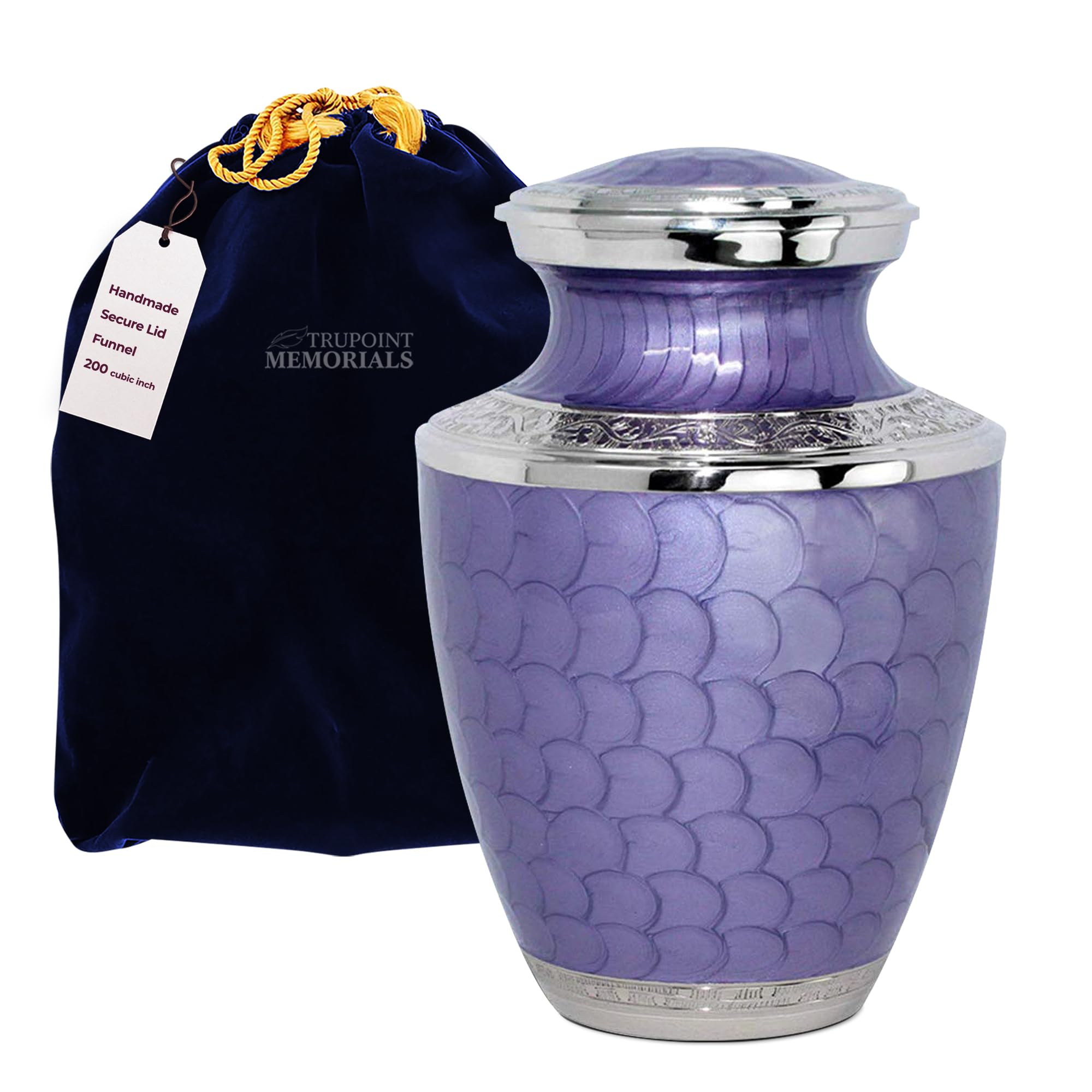 永遠の平和人のための美しいラベンダー大人の火葬骨壷/ビロード袋 141［並行輸入］