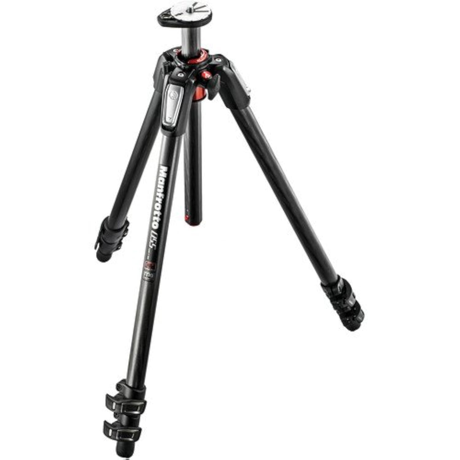 Manfrotto MT055CXPRO3 055 カーボンファイバー3段三脚 水平コラム付き (ブラック) ボーナスZAYKiR三脚ストラップ 滑り止め付き クイックリリースループ2個付き (ブラック)