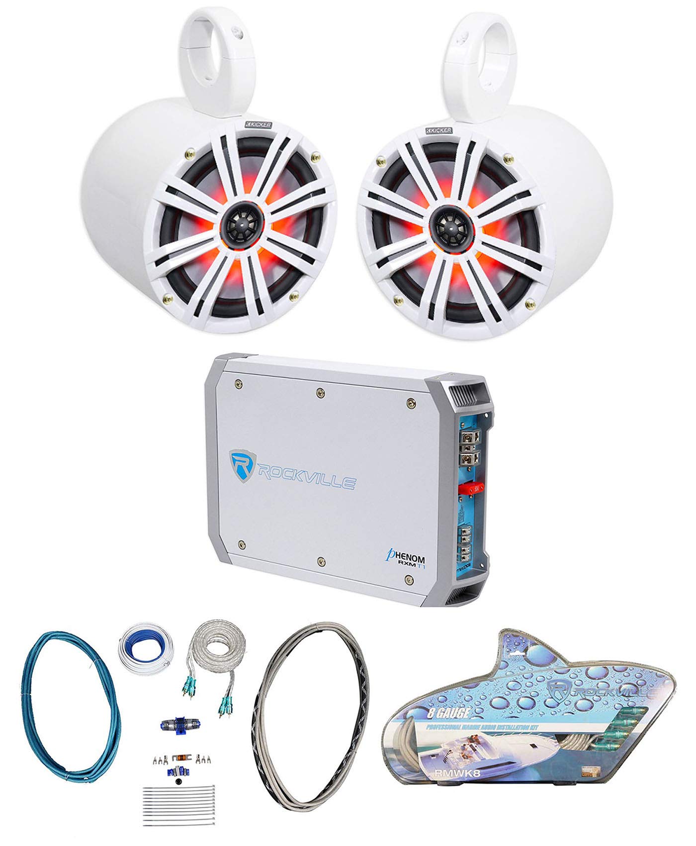 (2) KICKER 45KM84L 8インチ 600ワット マ�