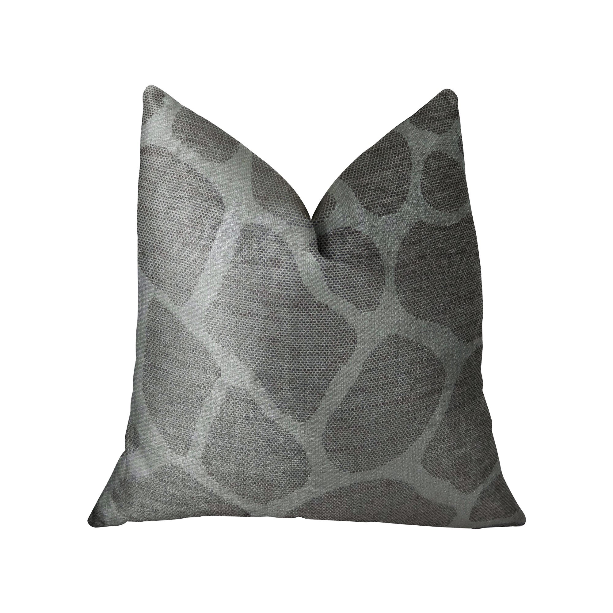 Plutus Soft Giraffe Gray and White Handmade Luxury Pillow - Double sided 26 x 26