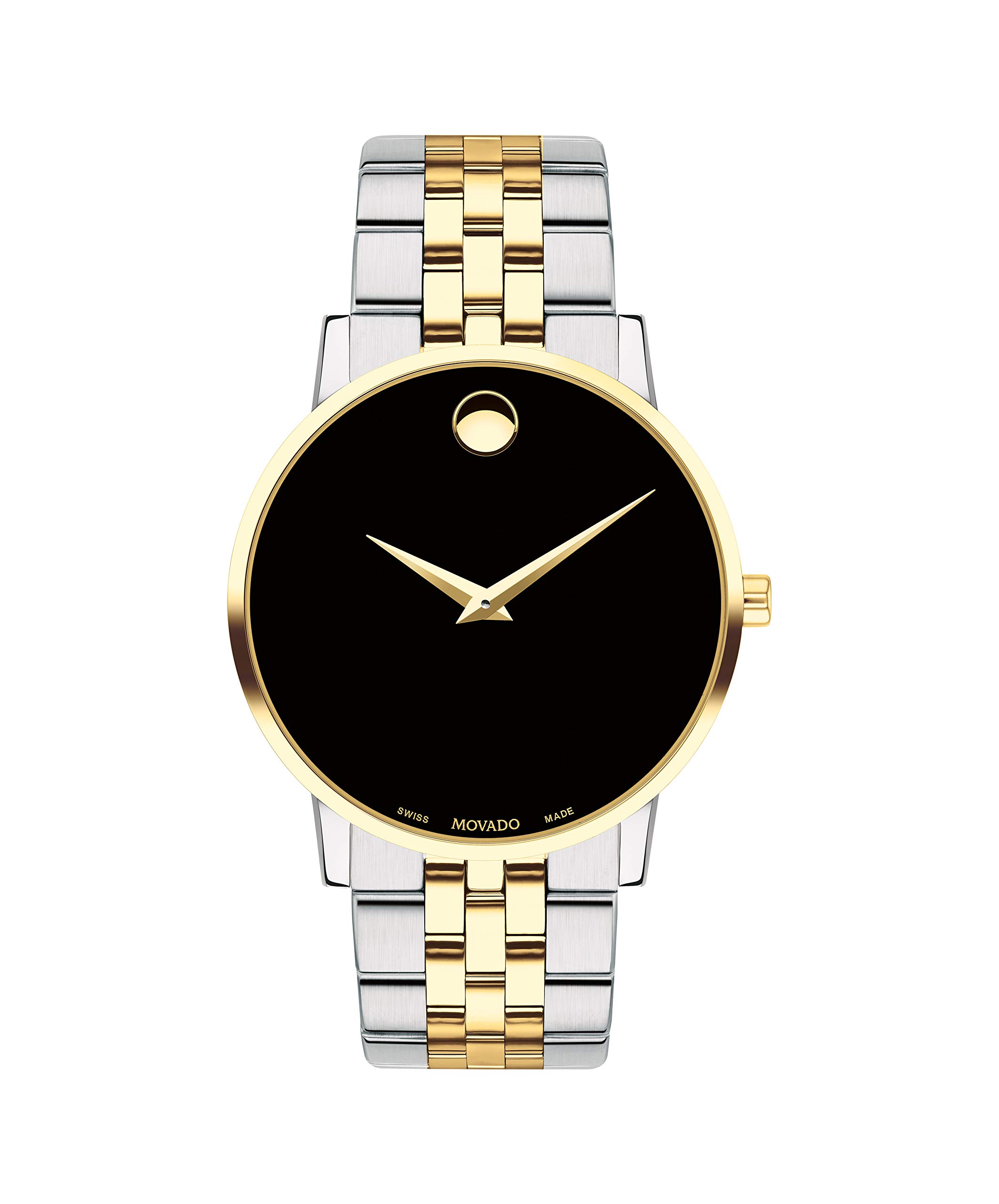 樂天商城 - Movado Men's Museum 40mm Gold-Tone Steel Bracelet & Case S. Sapphire Quartz Black Dial Analog Watch 607200