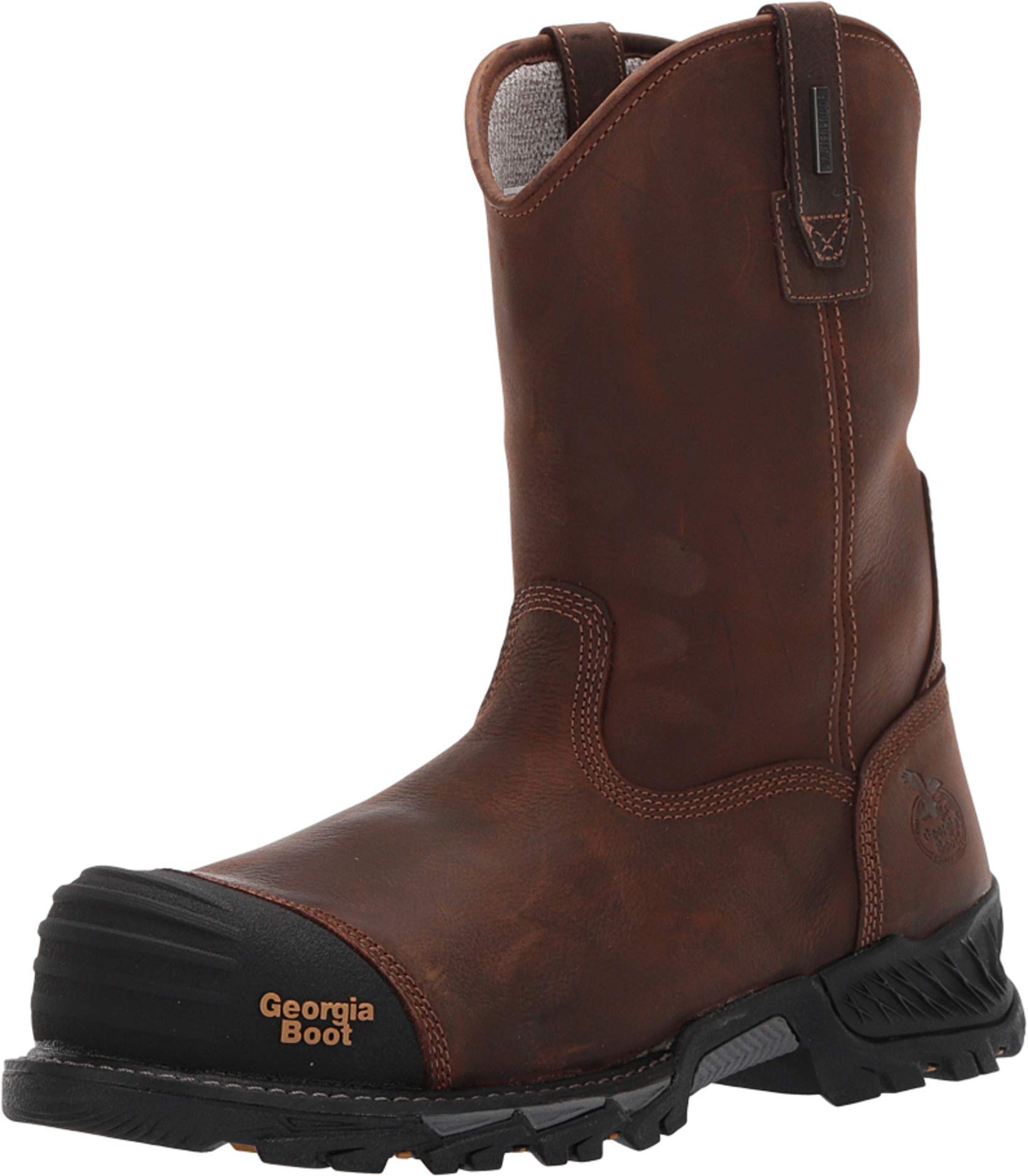 [Georgia] Boot Rumbler Composite Toe Waterproof Pull-on Work Boot Black and Brown