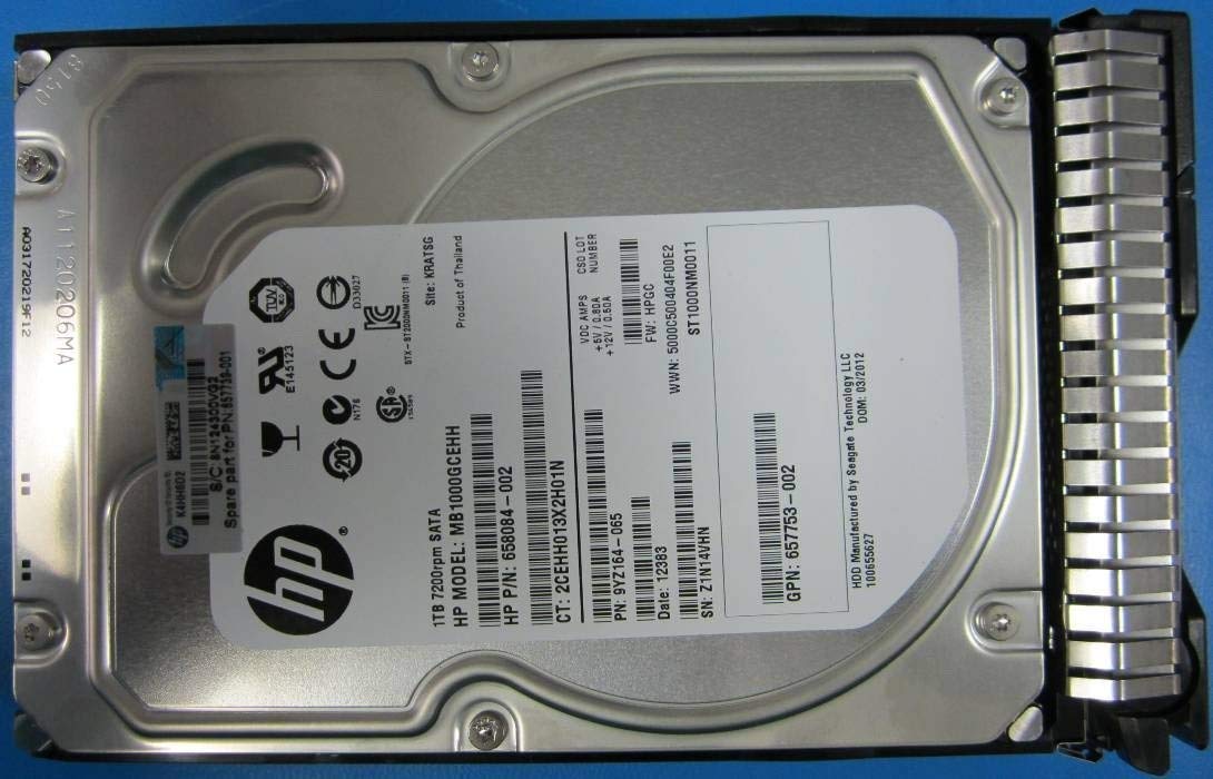 HP 657739-001 HP/WD 1TB 7200rpm 64MB キャッシュ 3.5 SATA HDD エンタープライズ ハードドライブ (認定整備済み)