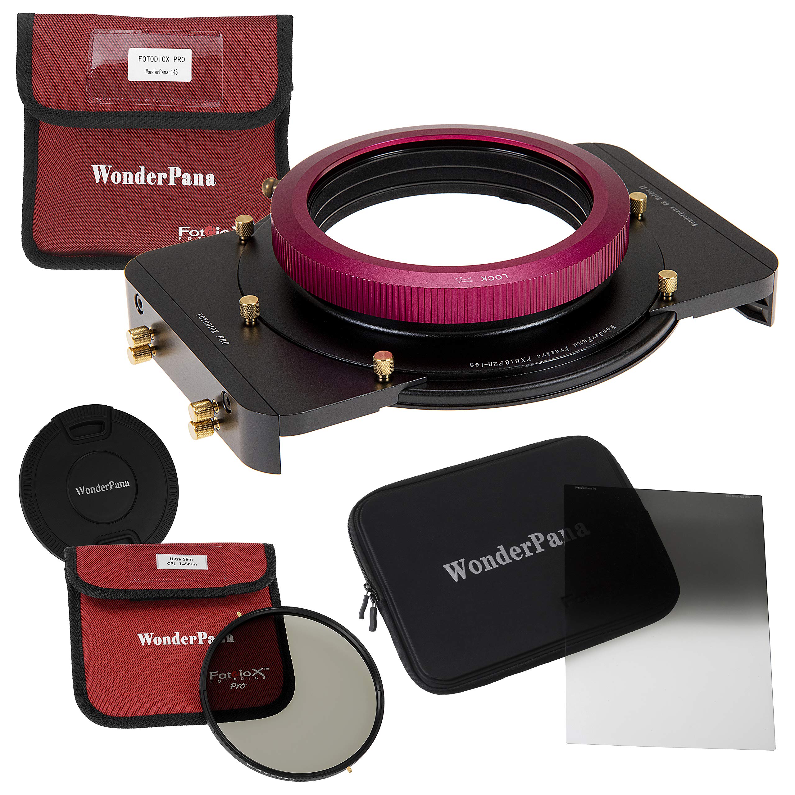 WonderPana FreeArc エッセンシャル CPL 0.9HE キット - コアフィルターホルダー レンズキャップ 66ブラケット 0.9ハードエッジ Grad ND & 145mm CPLフィルター 富士フイルム XF 8-16mm f/2.8 R LM WRレンズ用