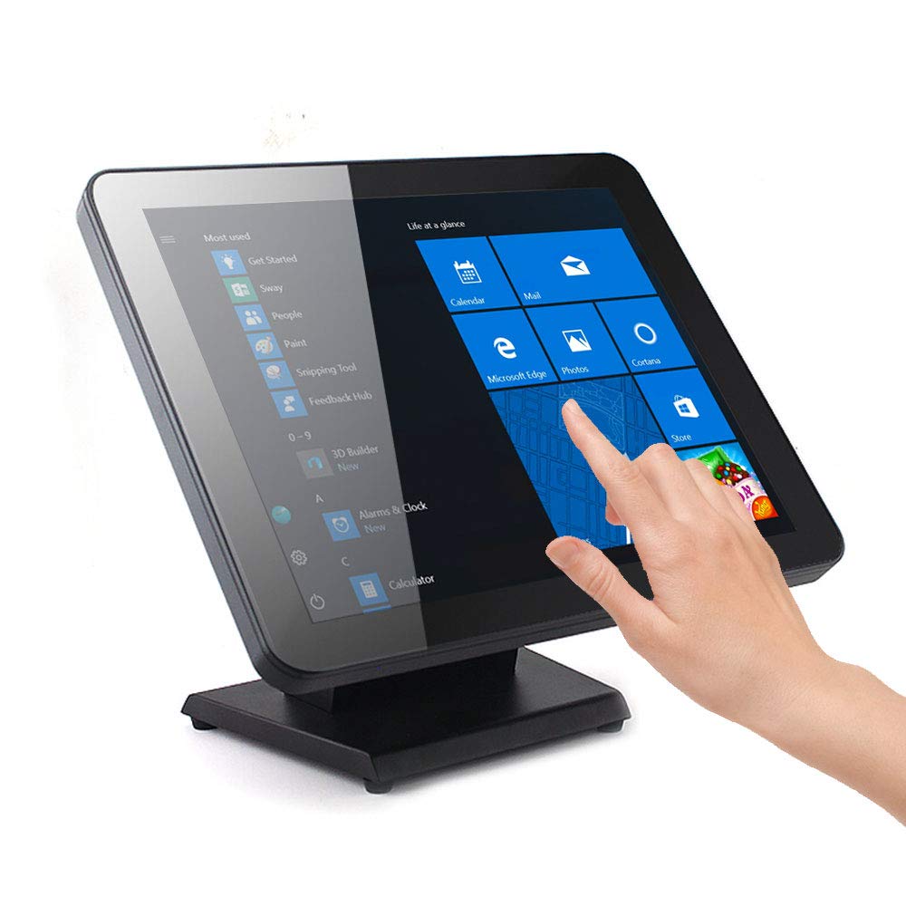 17-Inch Capacitive LED Backlit Multi-Touch Monitor True Flat Seamless Design Touchscreen VGA and HDMI Input for Office Retail Restaurant Bar Gym Warehouse No Driver Required