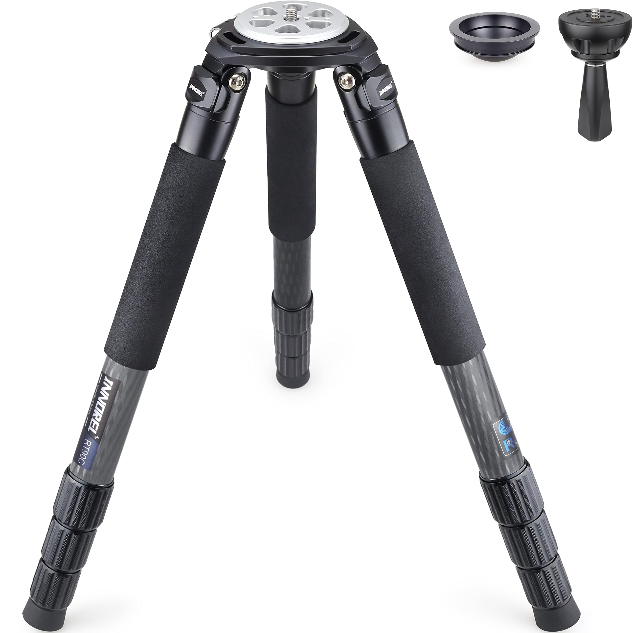 INNOREL RT90C カーボン 超大型 三脚 望遠レンズカメラ ナットロック式 耐荷重40KG 四段伸縮11-160CM ..