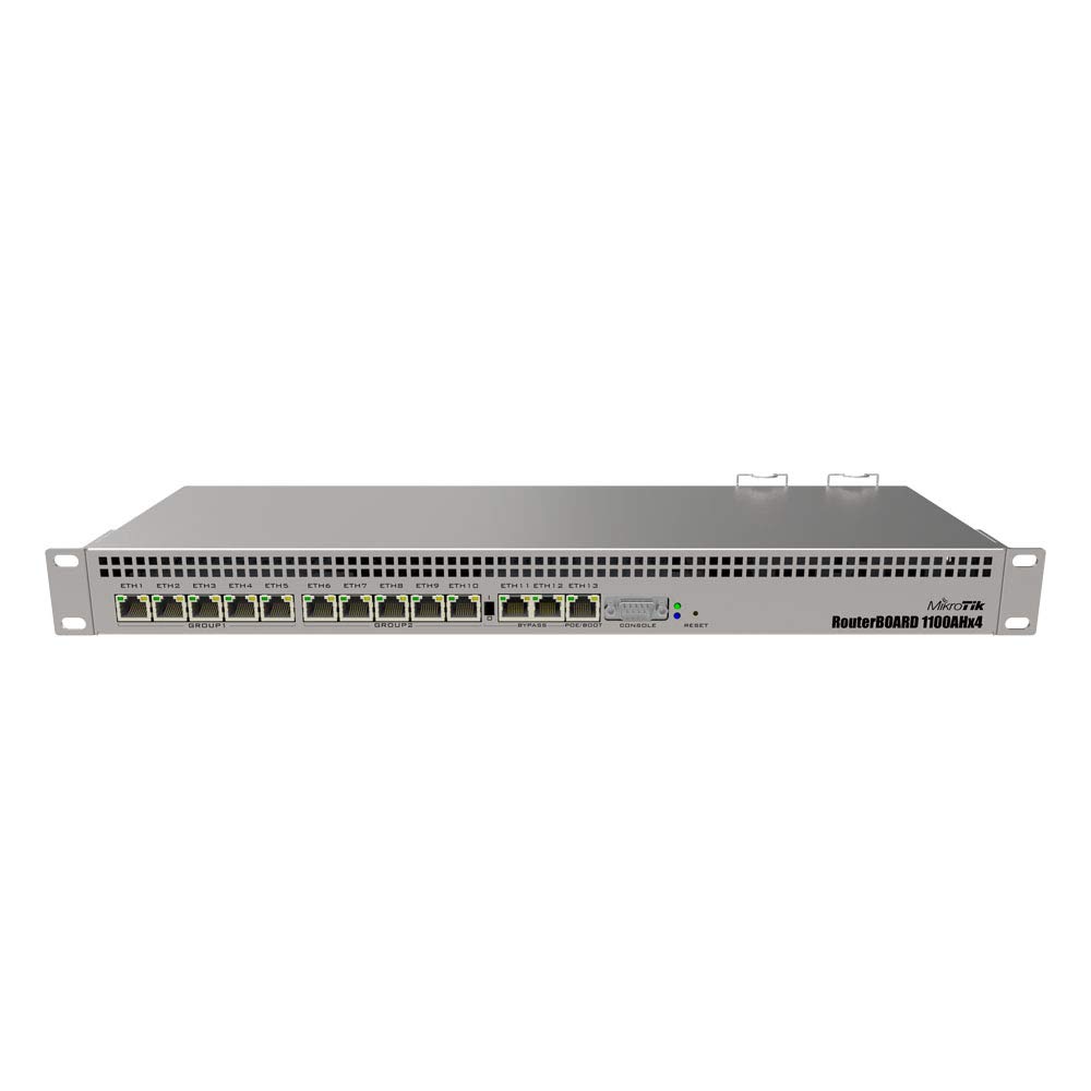 Mikrotik RB1100AHx4 ルーター 13ギガビットイーサネットポート 1GB RAMと1Uラックマウントケース