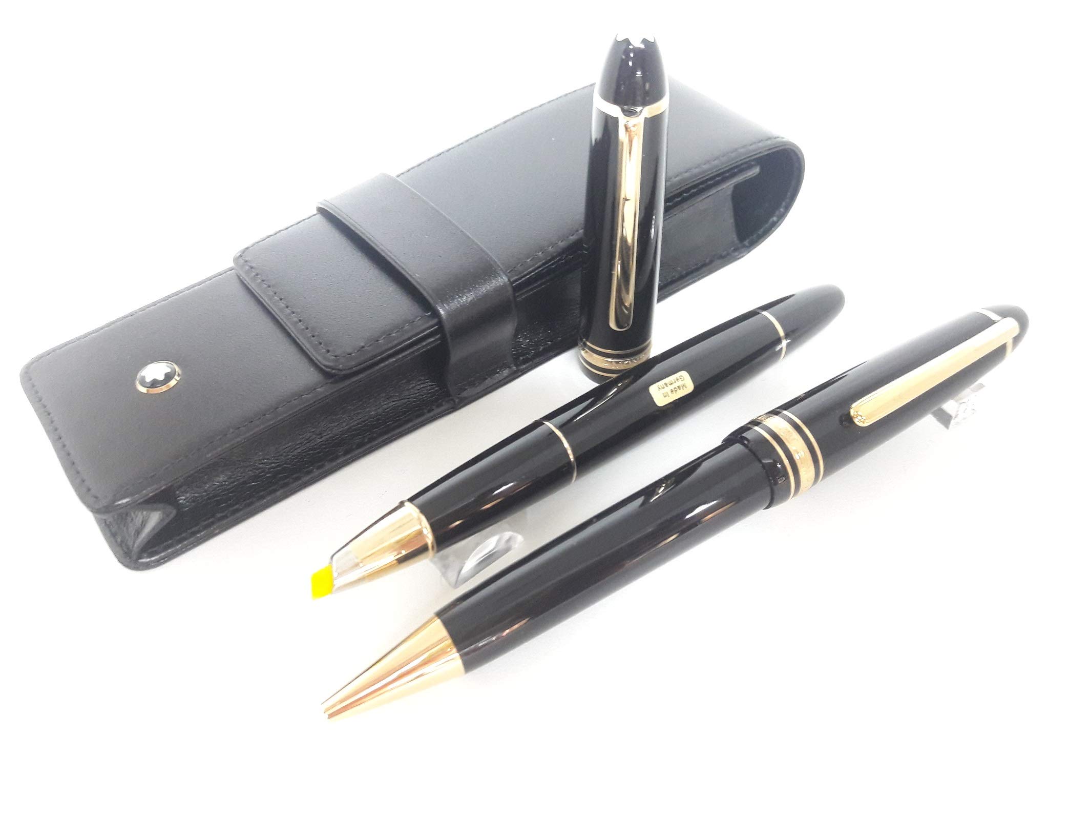 Montblanc 02100セット ドキュメントマーカー ボールペン ペンポーチ2本