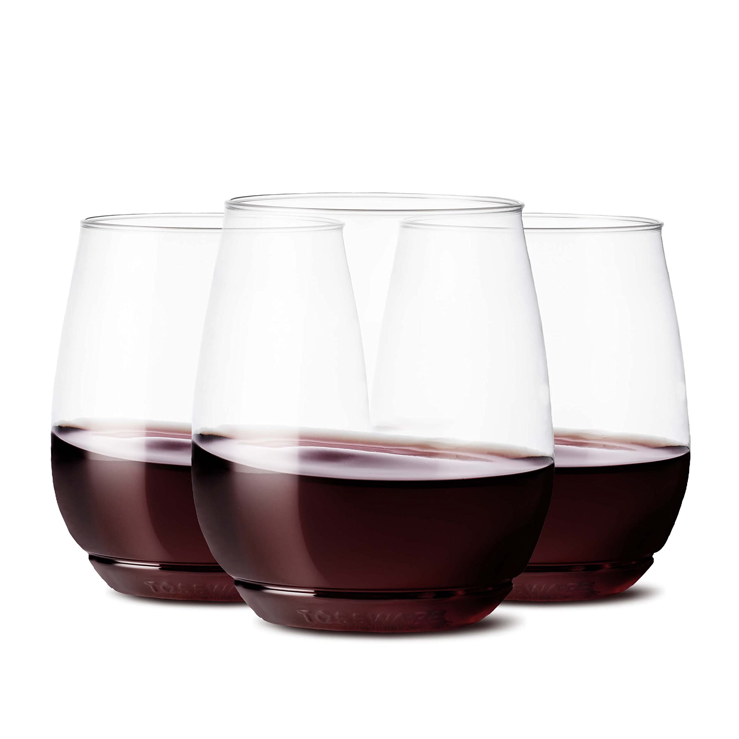 TOSSWARE Recyclable Plastic Cup-Set of 252-stemless shatterproof and BPA-Free Wine Glasses 14oz Vino Clear