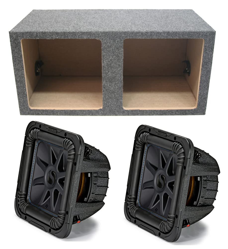 Kicker 44L7S104 Solo-Baric 10 Square L7 Dual 4-Ohm Sub and ASC 210SQ シングルサブボックスエンク..