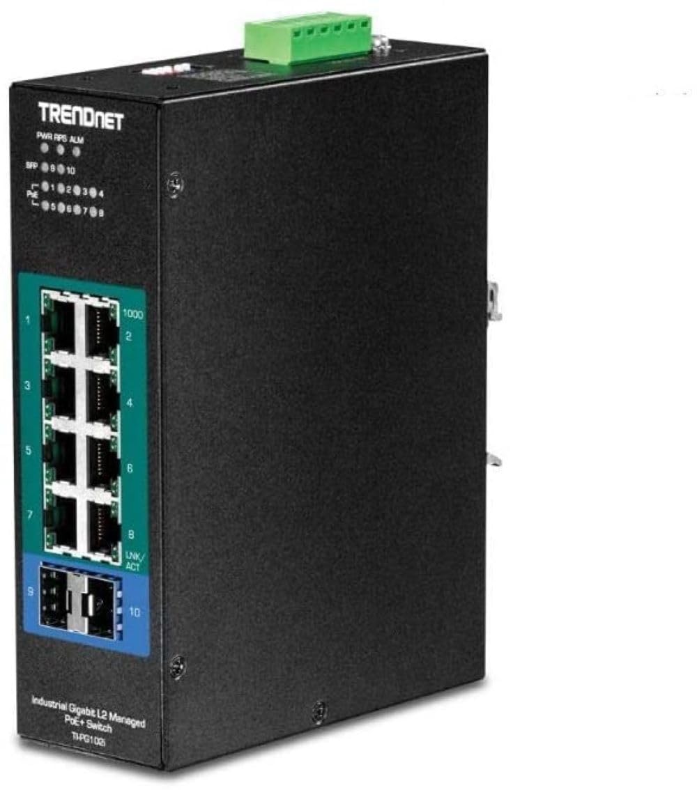 Trendnet Ti-PG102i 10ポートDINレールスイッチ産業用ギガビットマネージドPoE +