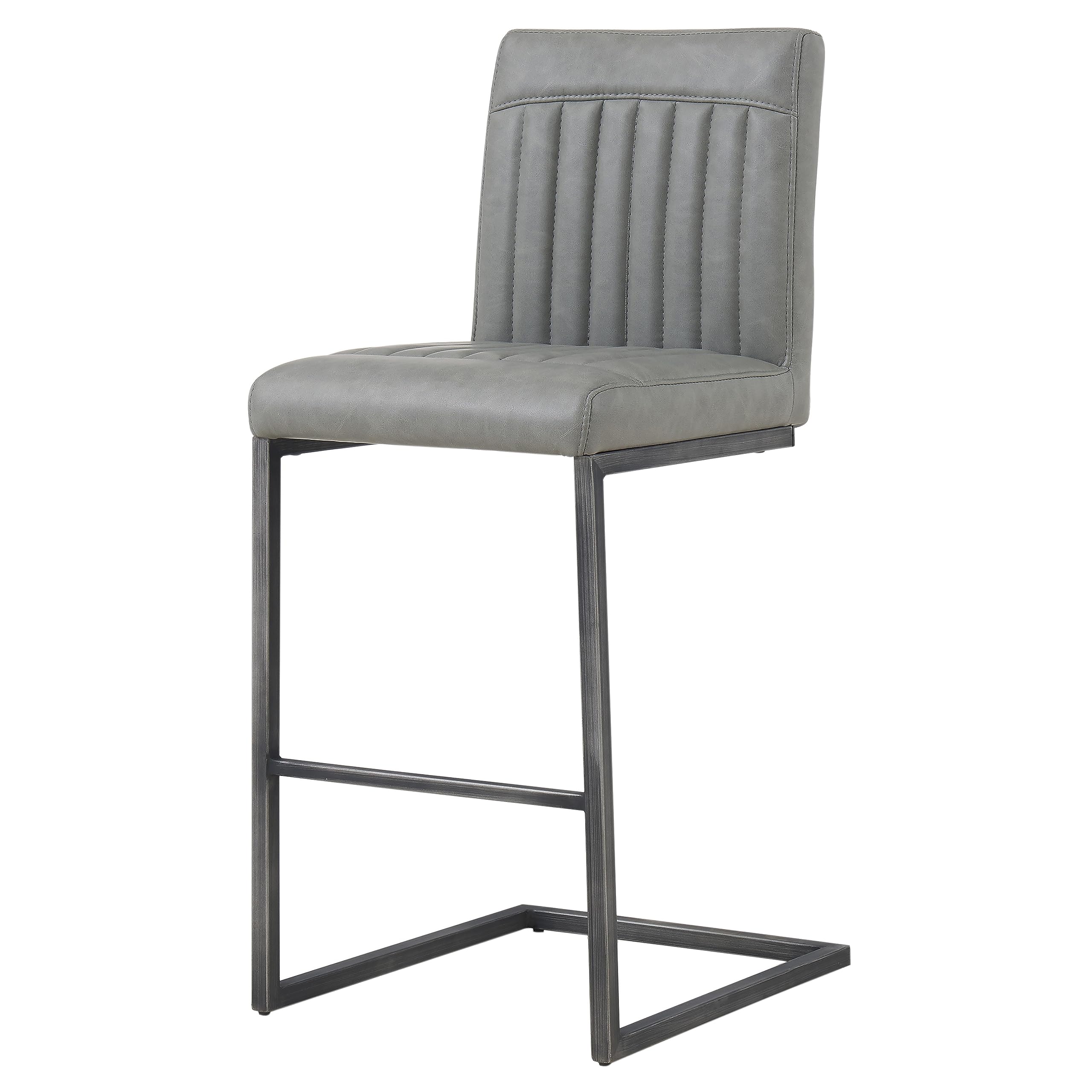 Pacific Direct Ronan PUレザーカウンター バー&カウンタースツール 2個セット アンティークグラファイトグレー