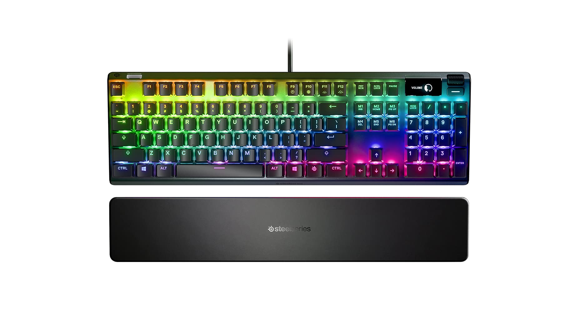 SteelSeries ゲーミングキーボード 赤軸 有線 英語配列 有機ELディスプレイ搭載 Apex 7 US Red Switch 64636 フルサイズ