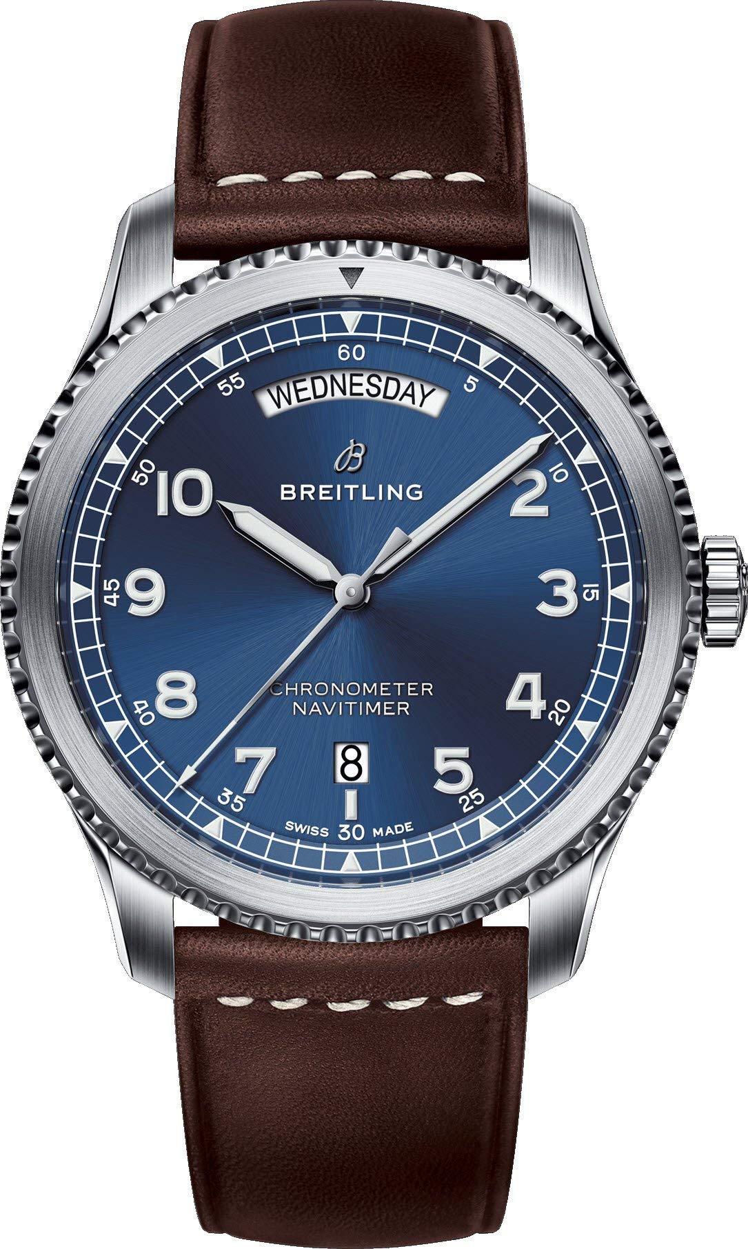 Breitling メンズ Navitimer 8 レザーブルーダイヤルウォッチ