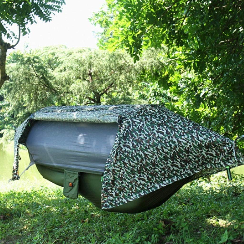 JLJ アウトドア キャンピング ハンモック 蚊帳付き ポータブル 一体型吊り下げ式 アウトドア テント 蚊..