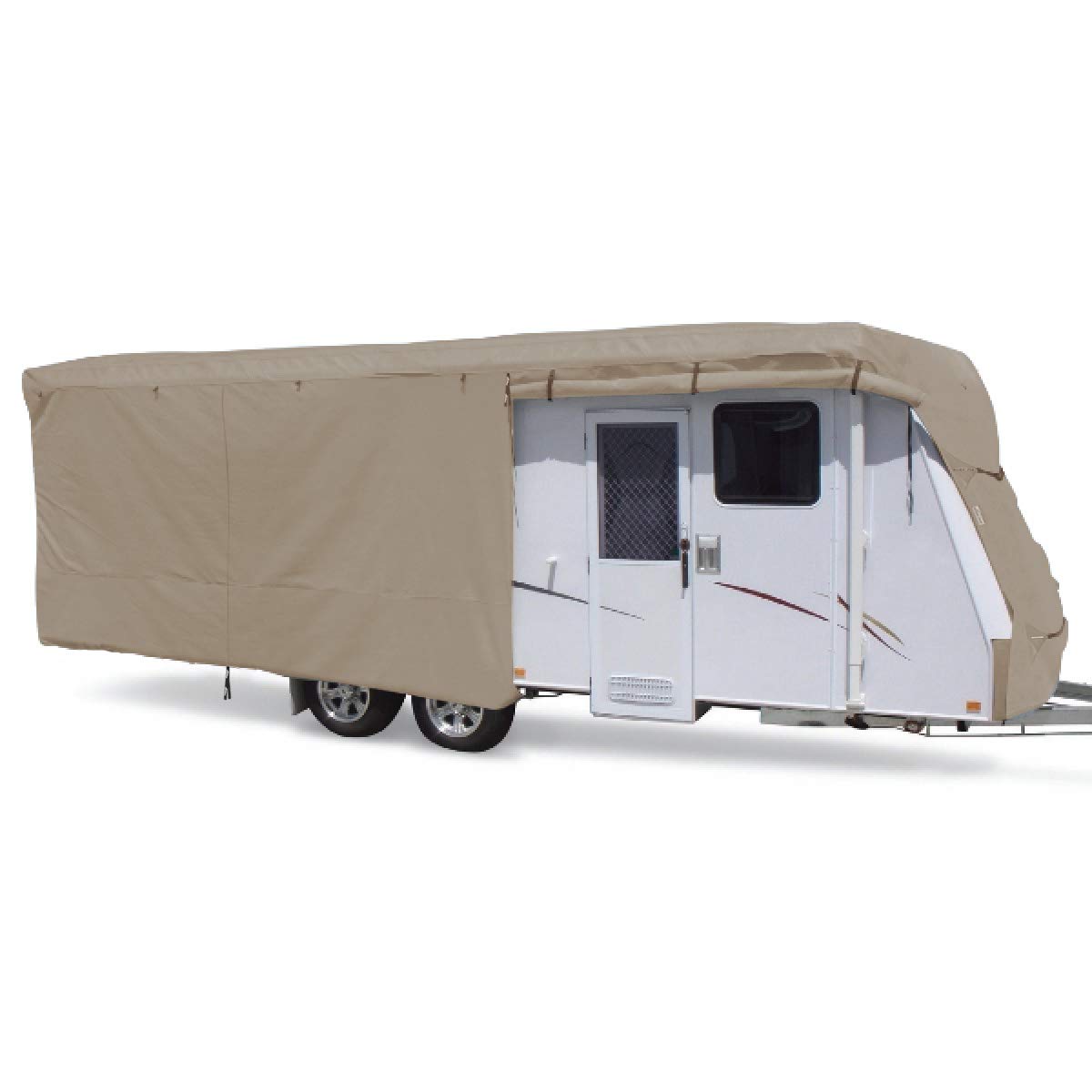 Summates トラベルトレーラーカバー RVカバー グレー ベージュ 160g SSFS 4層ポリプロピレン生地 ほと..