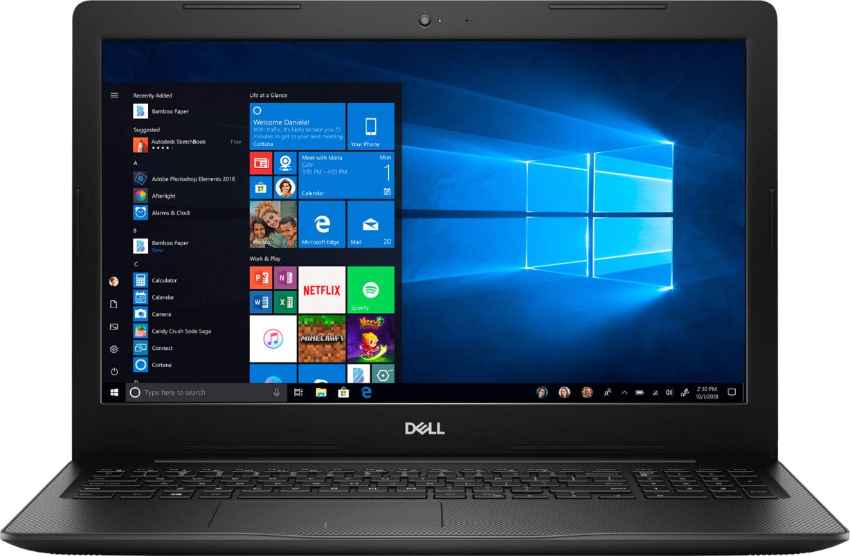 Dell Inspiron 3583 (i3583-3756BLK) ノートパソコン 15.6インチHDタッチスクリーン Intel Core i3-8145U 最大3.90GHz 8GB RAM 128GB NVMe SSD HDMI カードリーダー Wi-Fi Bluetooth Windows 10 Home S。