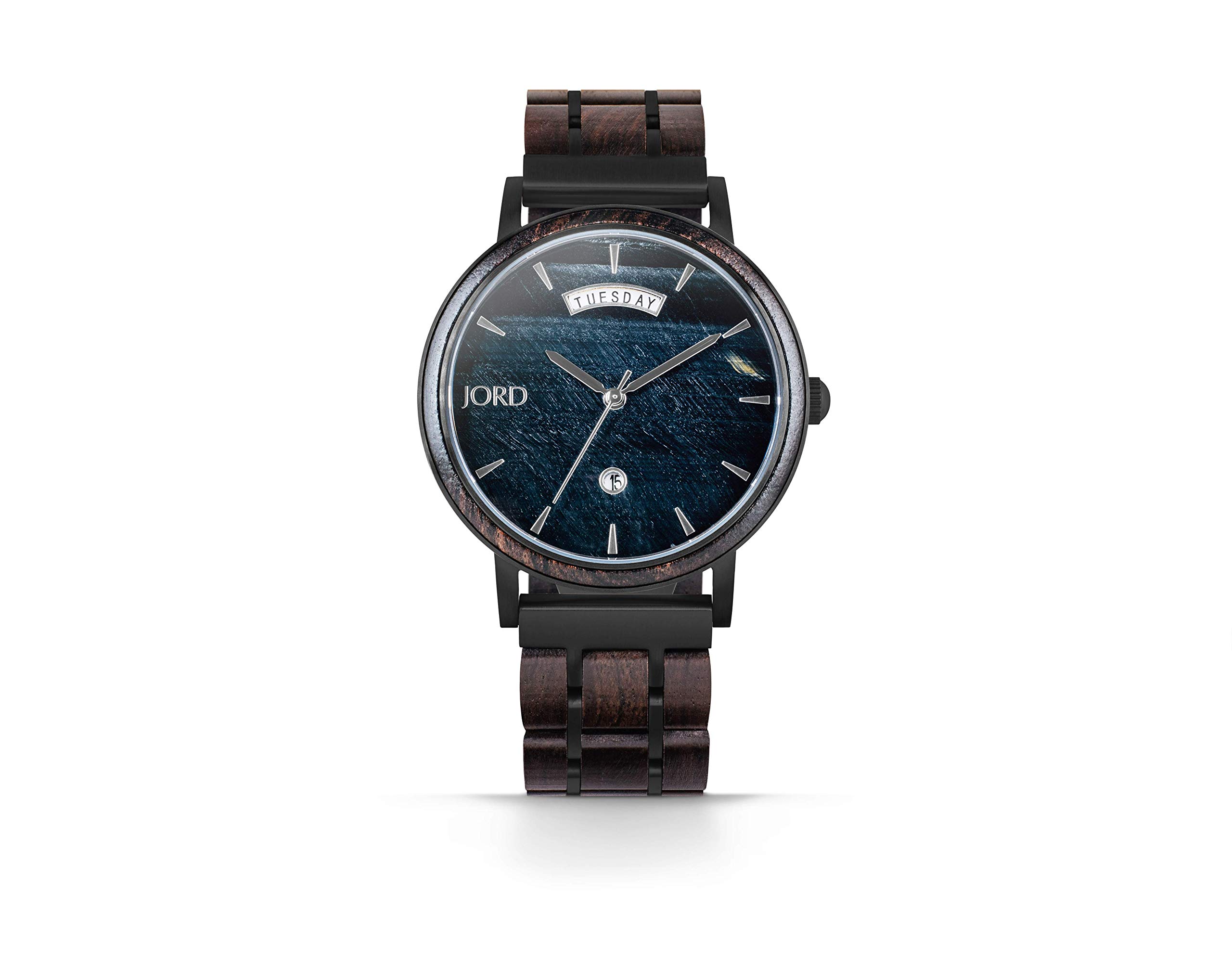 JORD Harper���꡼�� ������ ����&���ȡ��� 40mm �ӻ��ץ����� Blue Tiger's Eye & Ebony