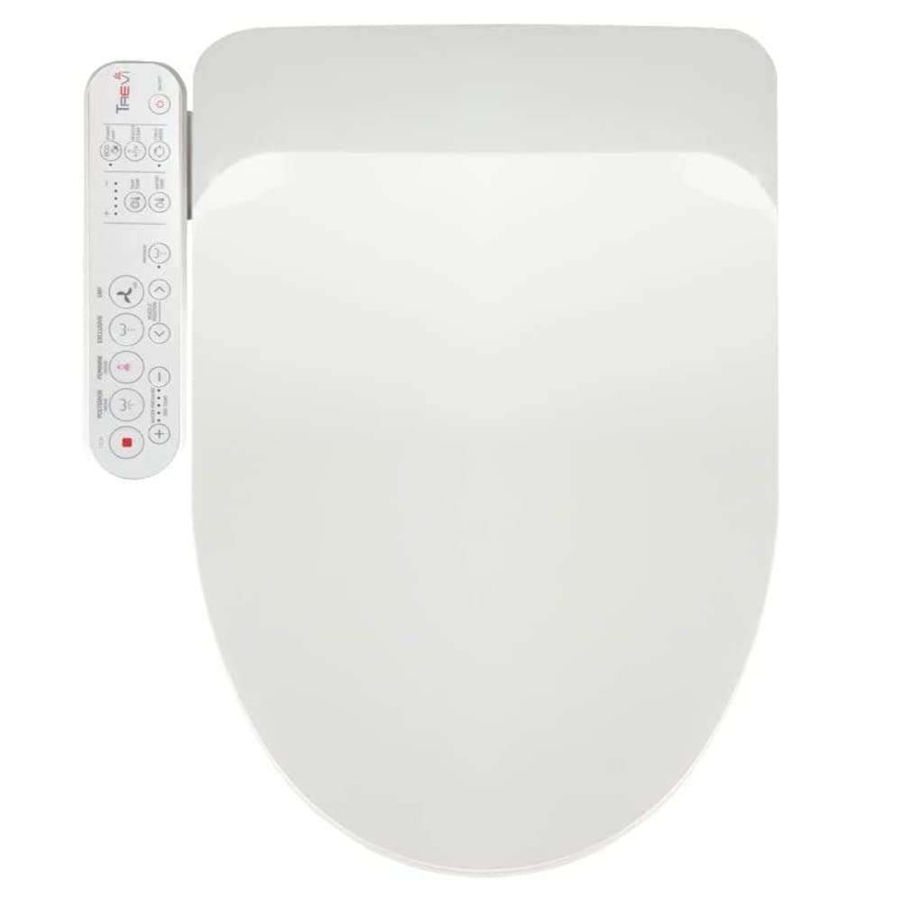 韓国製 Trevi Bidet 便座 細長いホワイトシートにフィット、温風乾燥機、後洗前洗浄、ステンレススチー..