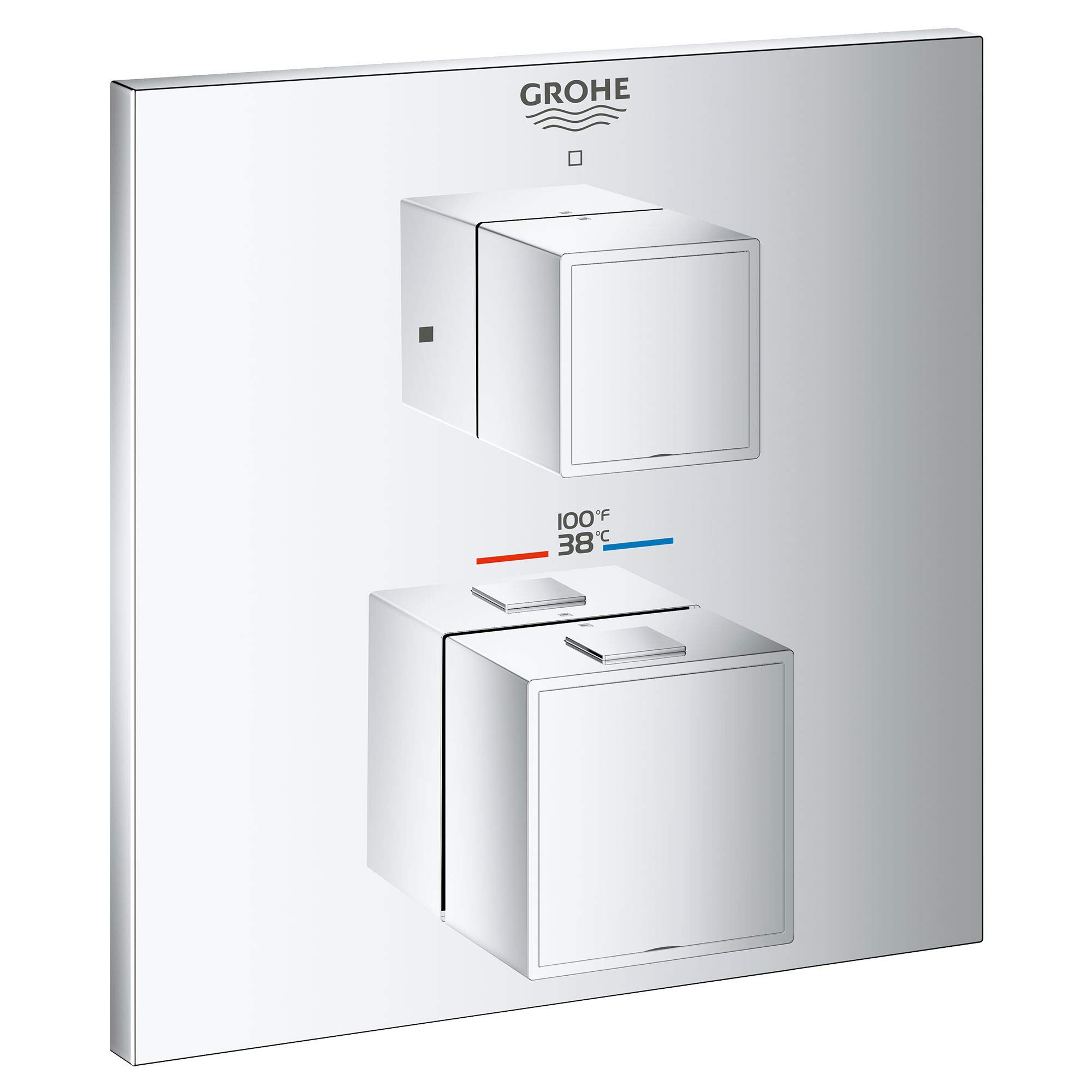GROHE 24157000 Grohtherm キューブ シングル機能 2ハンドル 温度調節トリム 24158000 1