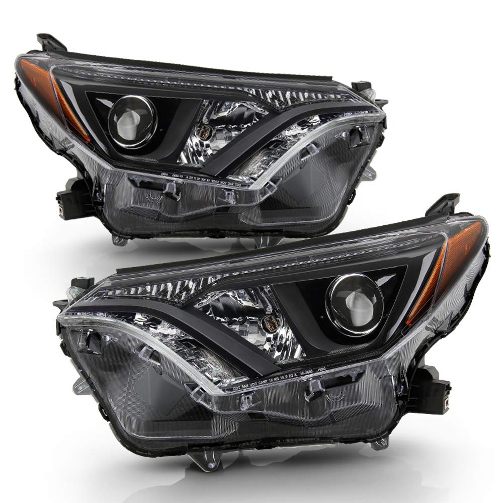 ACANII - For 2016 2017 2018 Toyota RAV4 Halogen Model Projector Headlights Headlamps Assembly Driver & Passenger Side