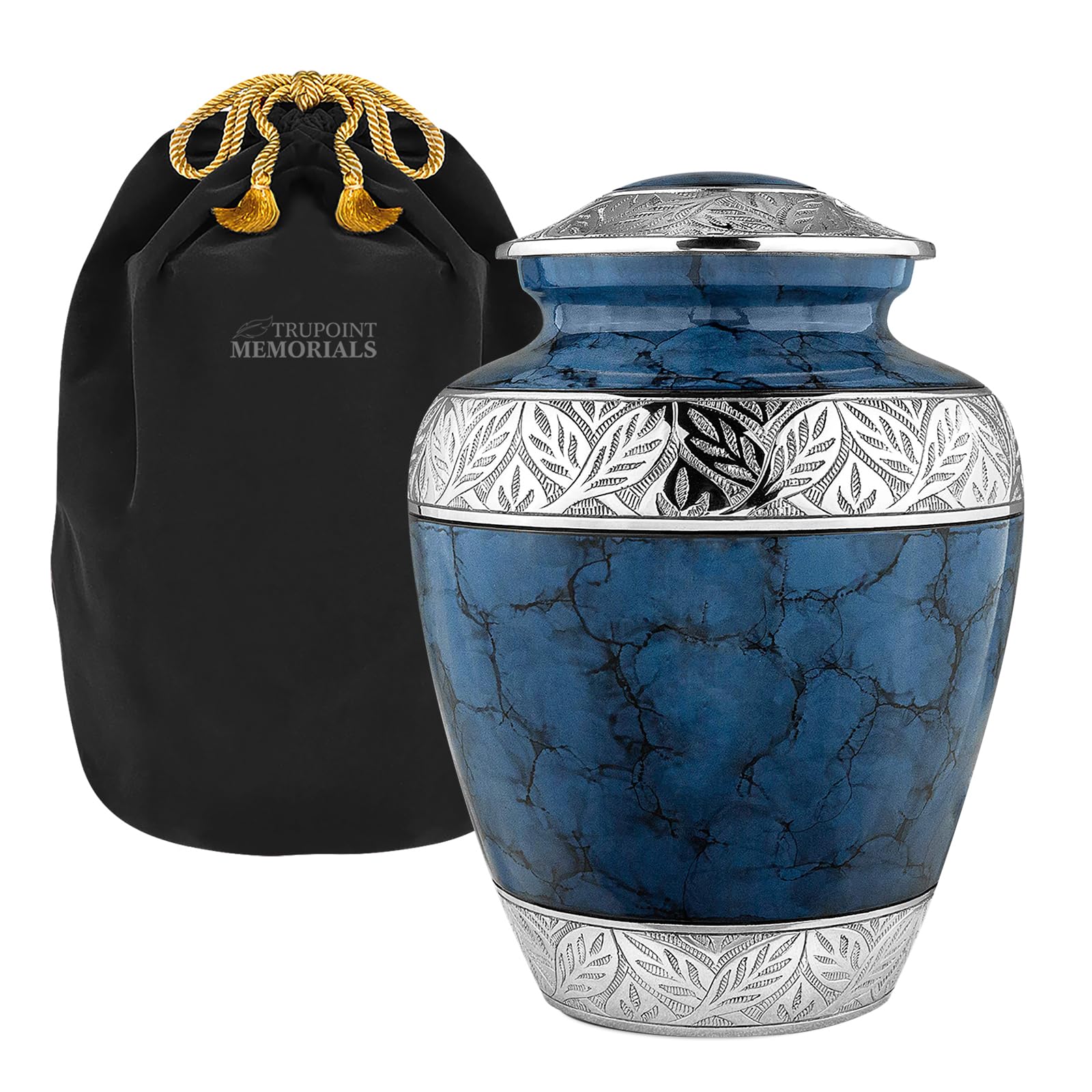 樂天商城 - Trupoint Memorials Majestic Extra Large Urn for Human Ashes for Human Up to 300 Pounds - A Warm and Loving Urn - Dark Blue