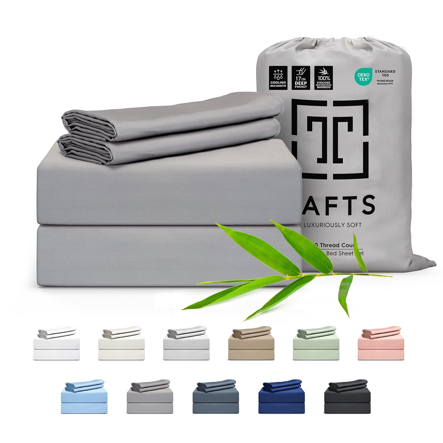 Tafts キングシーツセット、竹由来の