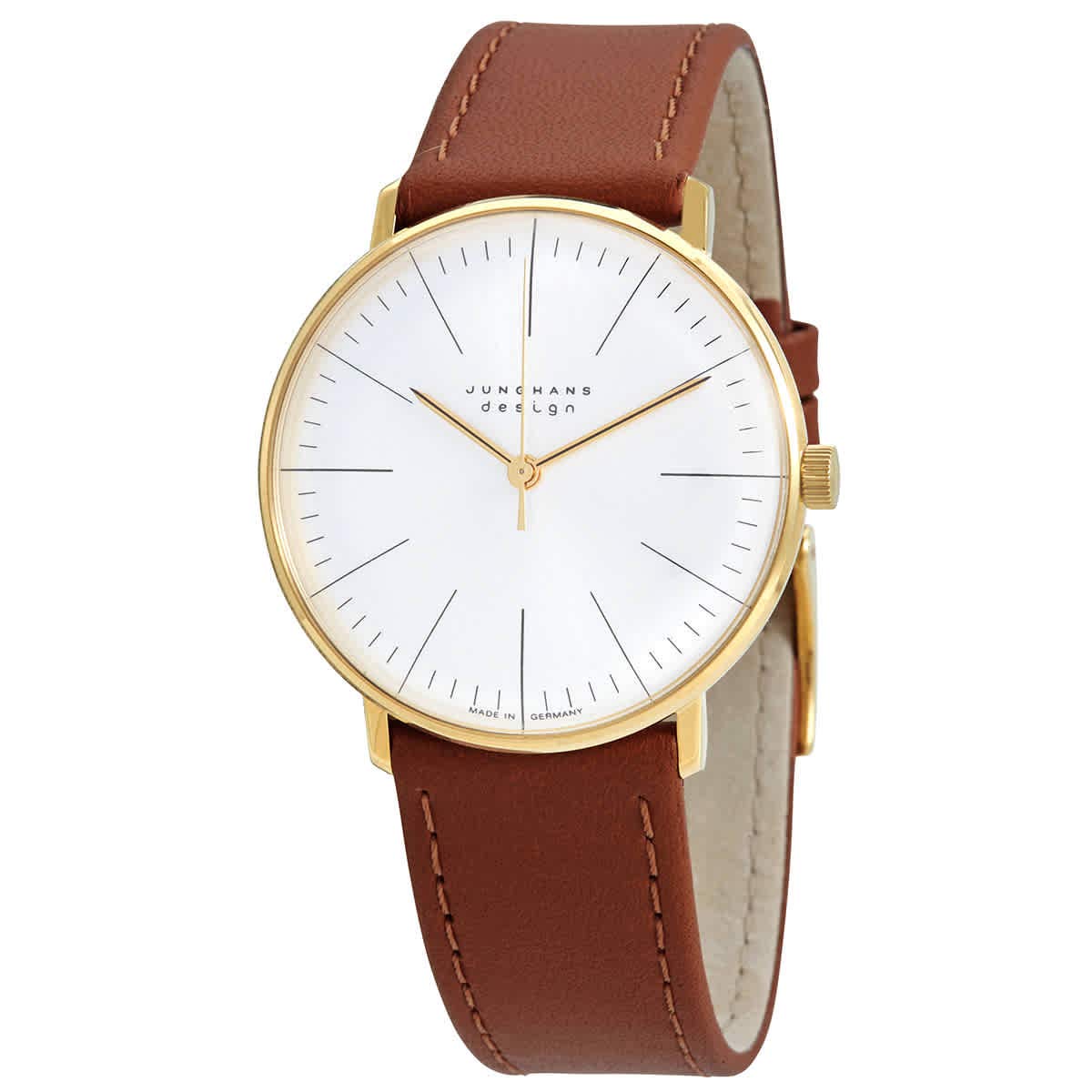 Junghans Max Bill Handaufzug 手巻き腕時計 | 027/5703.04 - マットシルバーメッキ レザーストラップ付き